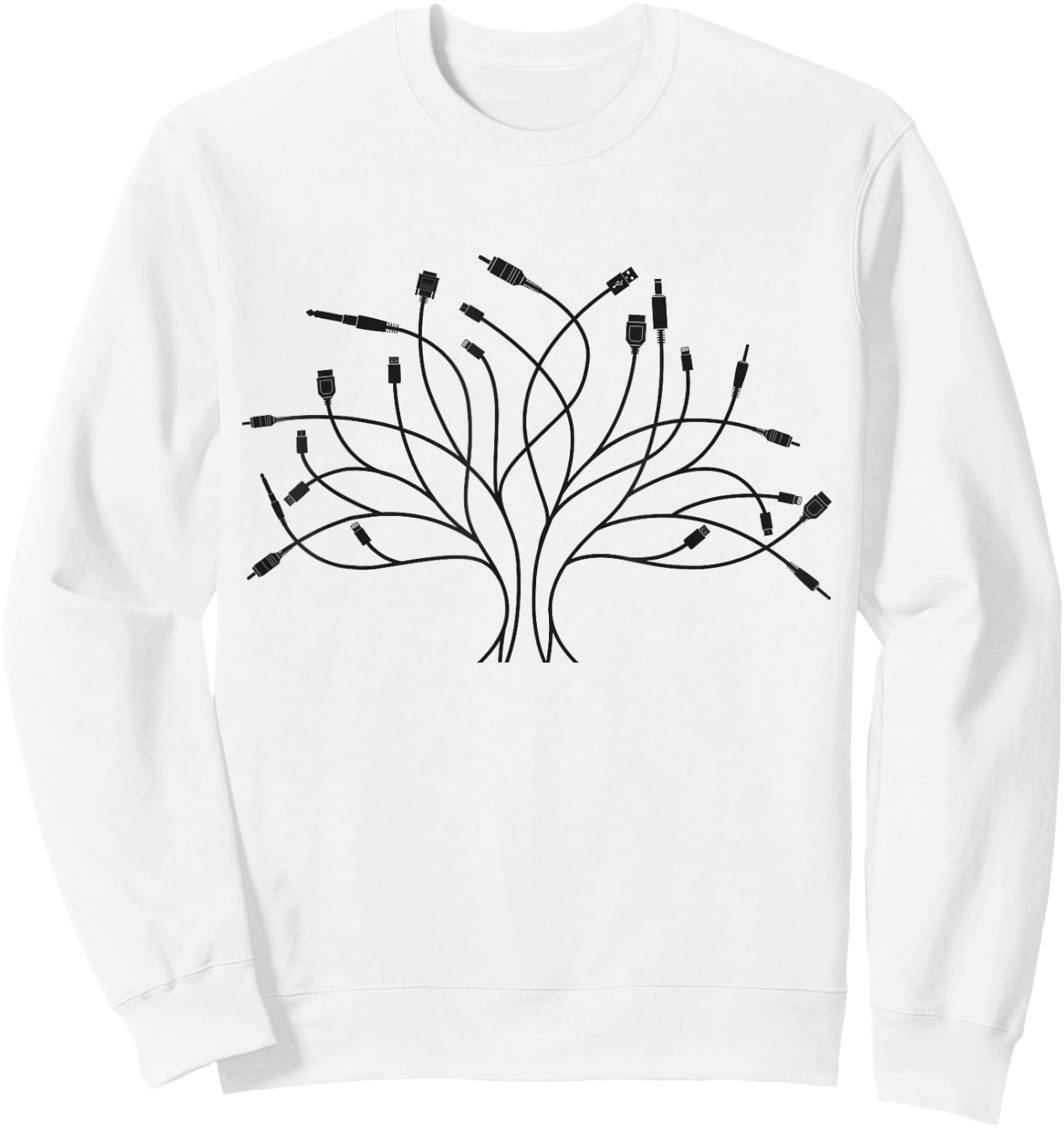 Synth Audio Cable Tree T Stuff Synthwave Modular Synthesizer Sweatshirt - Sweatshirt | White