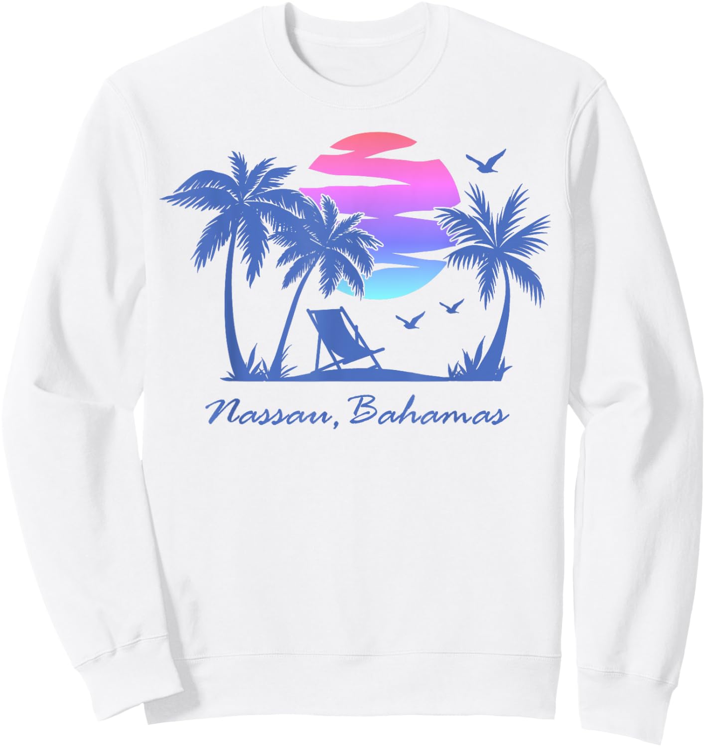 NASSAU BAHAMAS Beach Vacation Spring Break Honeymoon Retro Sweatshirt - Sweatshirt | White