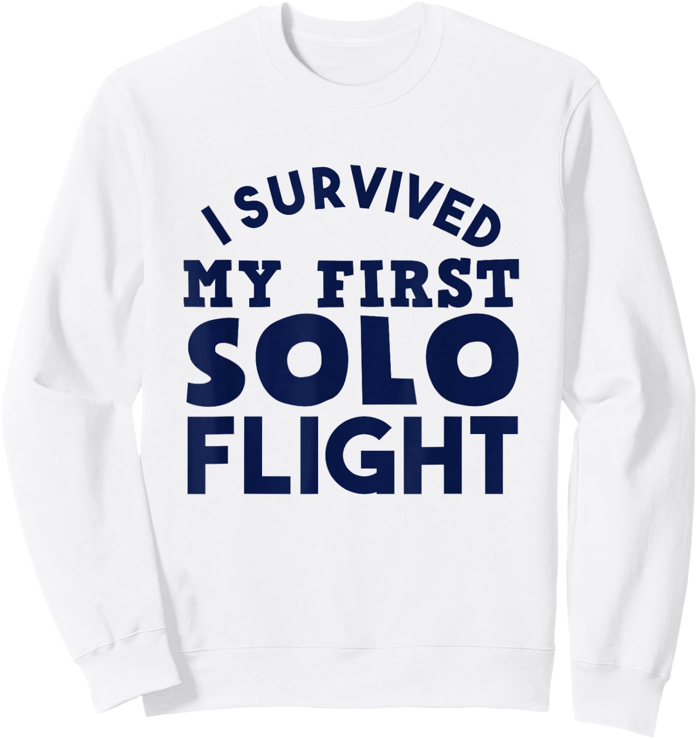 New Pilot I Survived My First Solo Flight Sweatshirt - Sweatshirt | White