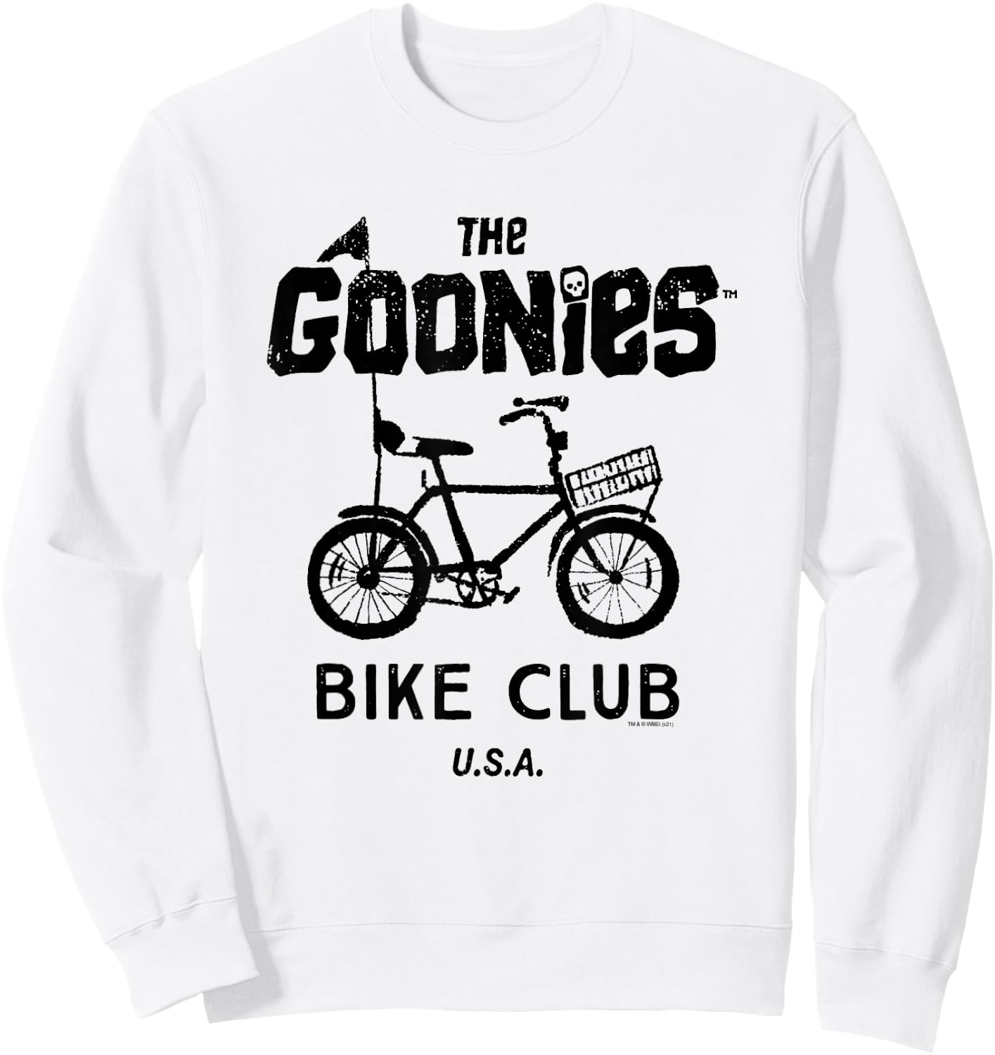 The Goonies Bike Club Black Logo Movie Sweatshirt - Sweatshirt | White
