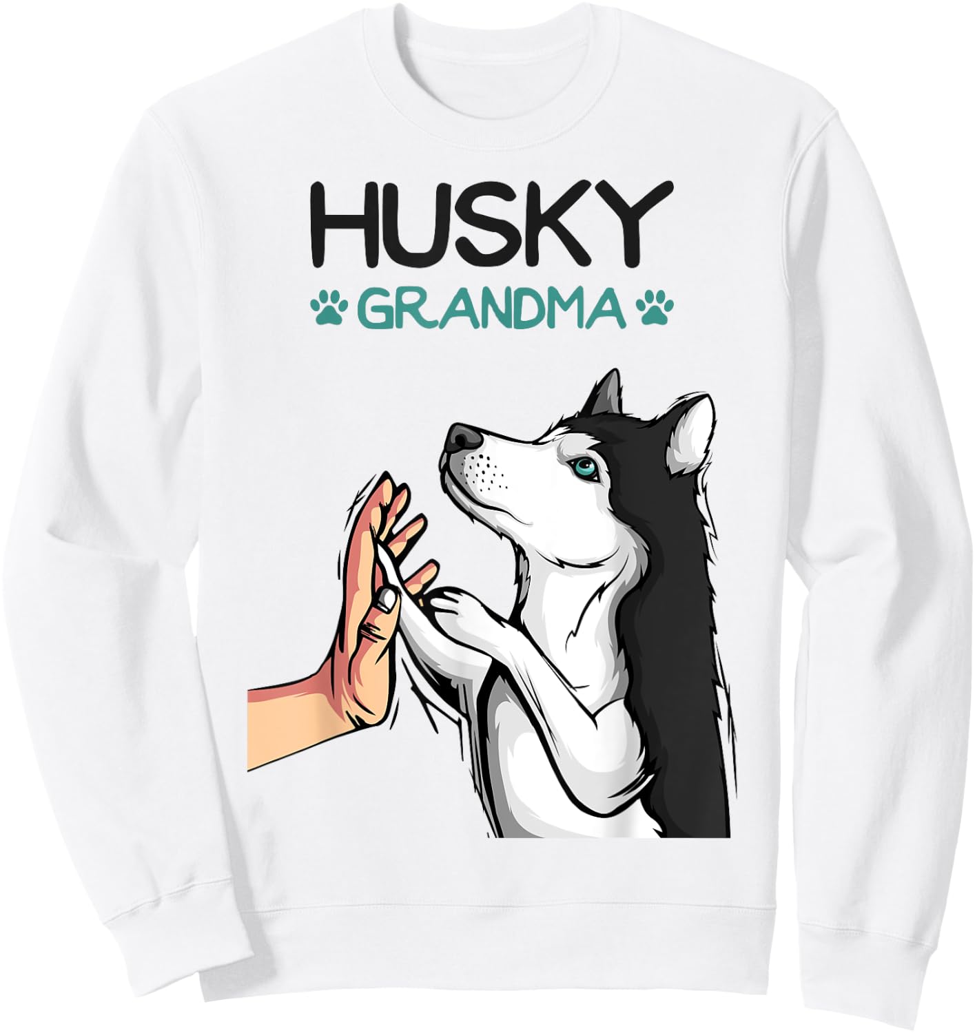 Husky Grandma Dog Mom Lover Women Sweatshirt - Sweatshirt | White