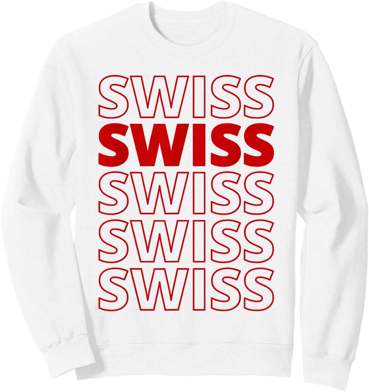 Swiss Heritage Roots Aesthetic Modern Design Sweatshirt - Sweatshirt | White