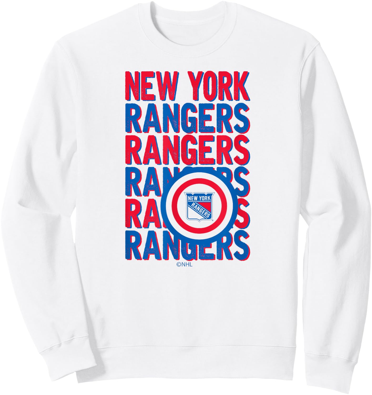 New York Rangers Repeat White Officially Licensed Sweatshirt - Sweatshirt | White