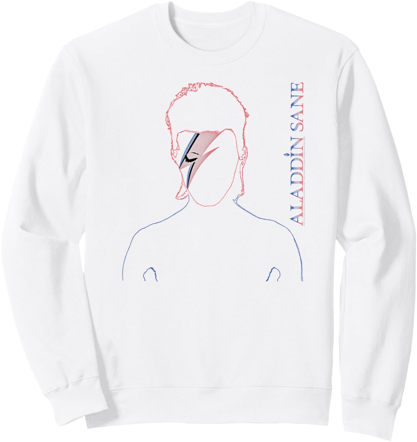 David Bowie - Aladdin Sane Outline Sweatshirt - Sweatshirt | White