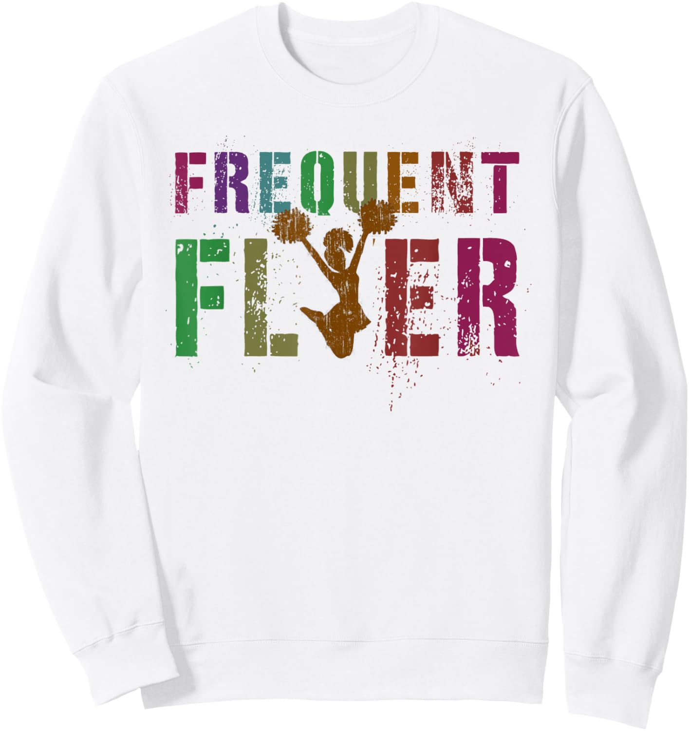 FREQUENT FLYER Cheerleading Team Cheerleader Squad Sweatshirt - Sweatshirt | White