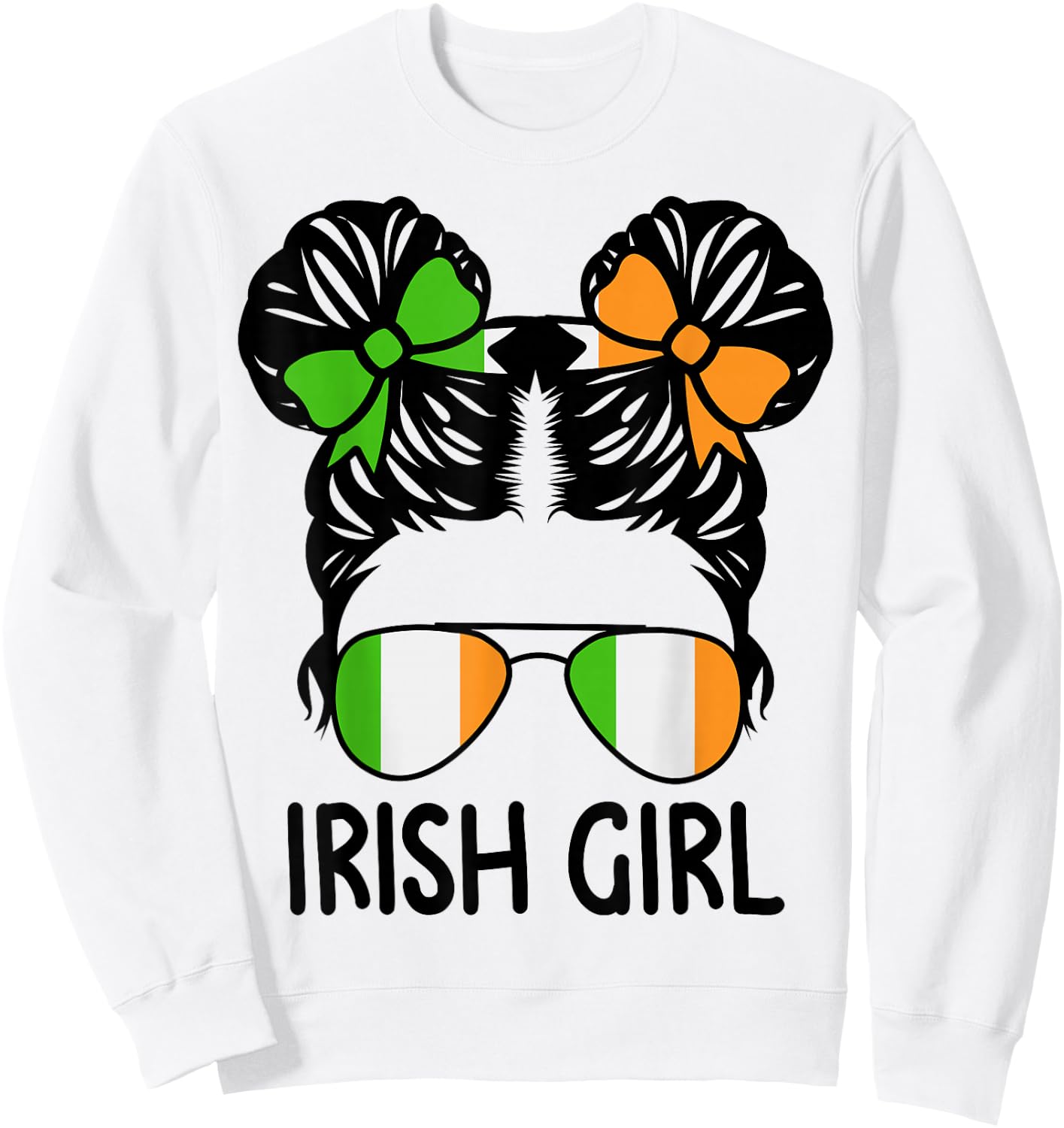 Irish Girl Messy Hair Ireland Pride Patriotic Kids Sweatshirt - Sweatshirt | White