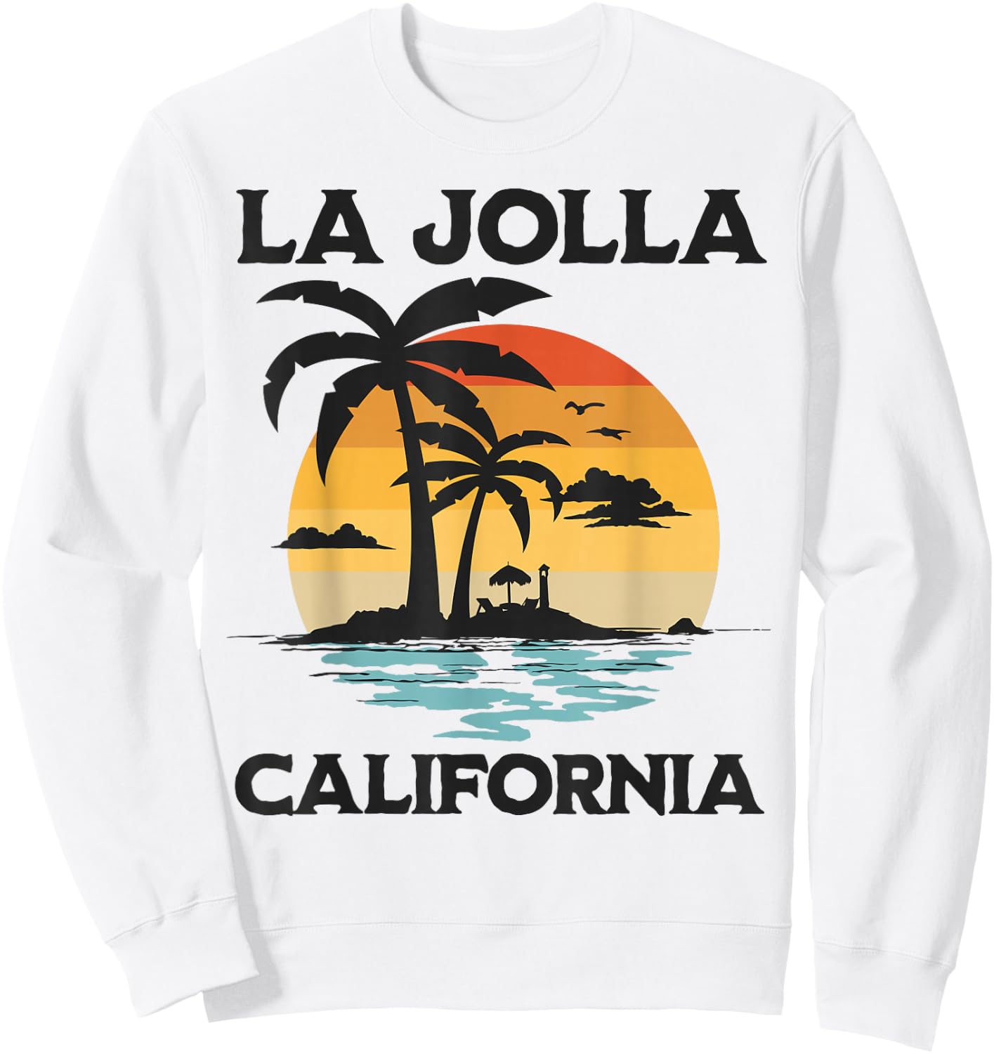 La Jolla California Beach Surf Summer Vacation Vintage Sweatshirt - Sweatshirt | White