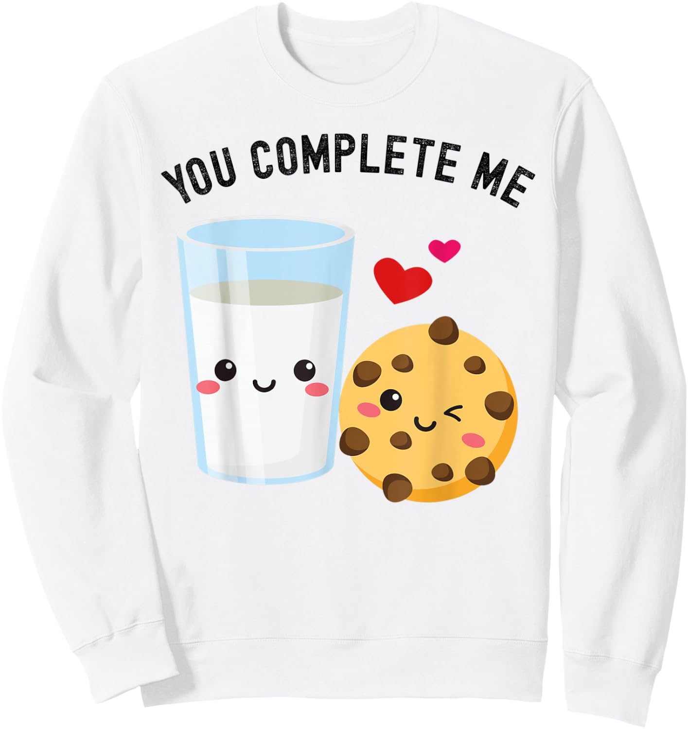 You Complete Me Kawaii Milk and Cookie Best Friend Couples Sweatshirt - Sweatshirt | White