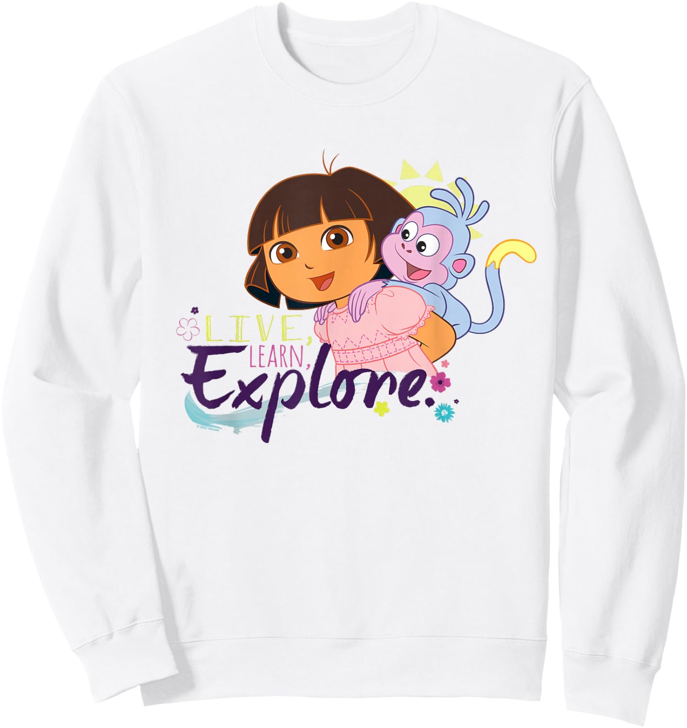Dora the Explorer Live, Learn, Explore Sweatshirt - Sweatshirt | White