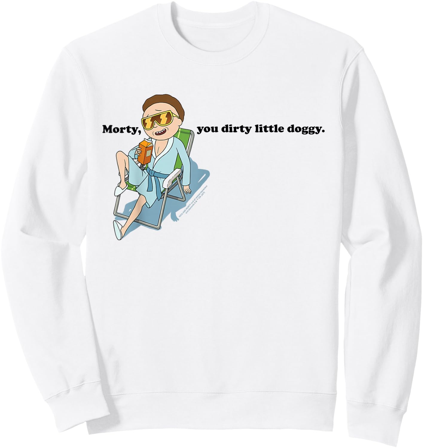 Rick and Morty Morty You Dirty Little Doggy Sweatshirt - Sweatshirt | White