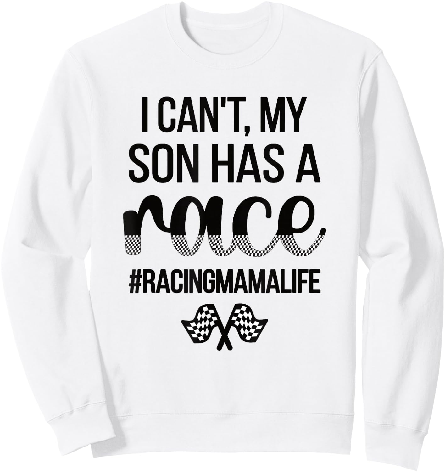 Race Mama For Mother's Day Women's Grey Cotton Polyester Blend Classic Fit Short Sleeve - Small - Racing Mom Sweatshirt - Sweatshirt | White