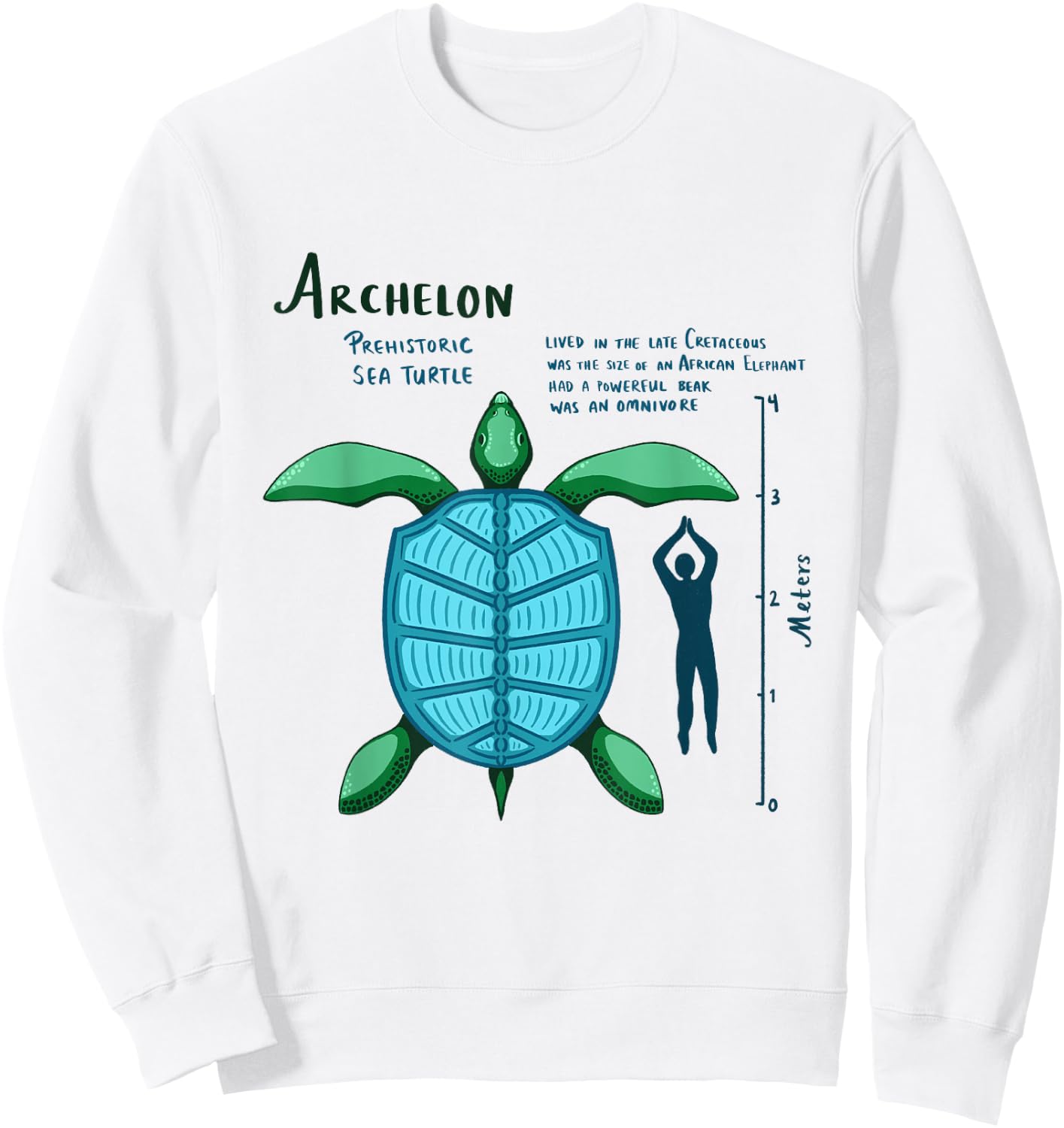 Cretaceous Creatures - Archelon Sweatshirt - Sweatshirt | White