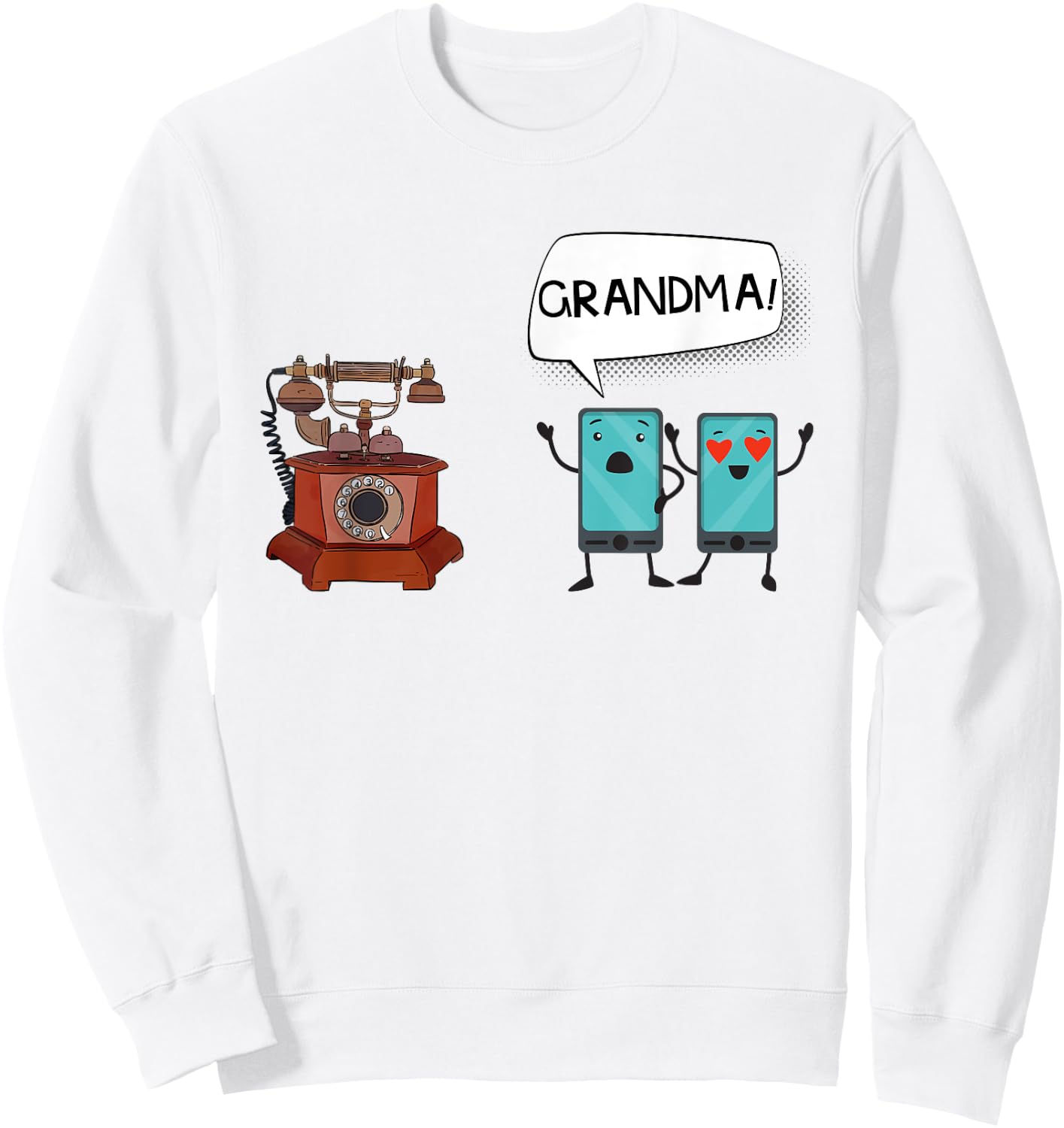 Vintage Tech Humor Telephone Funny Saying Tech Humor Gifts Sweatshirt - Sweatshirt | White