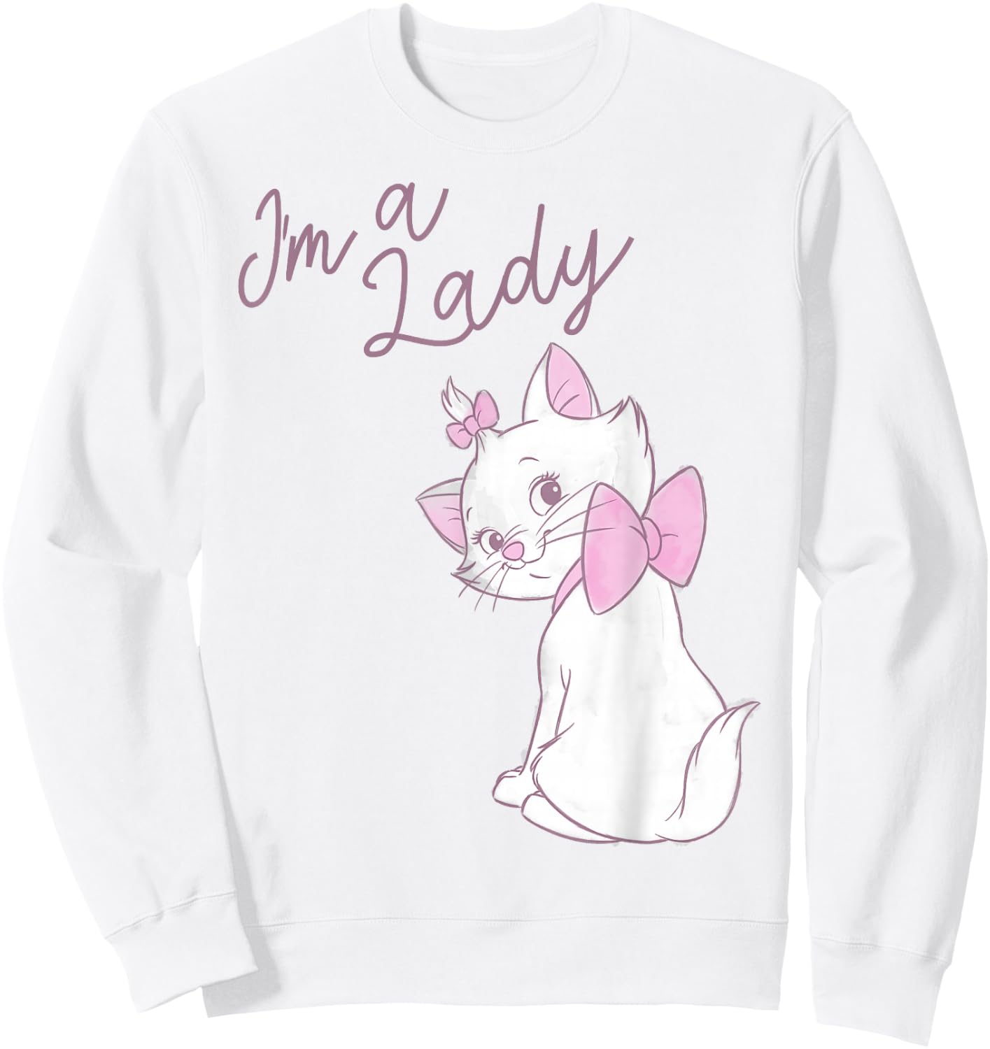 Disney The Aristocats Marie I'm A Lady Text Sweatshirt - Sweatshirt | White