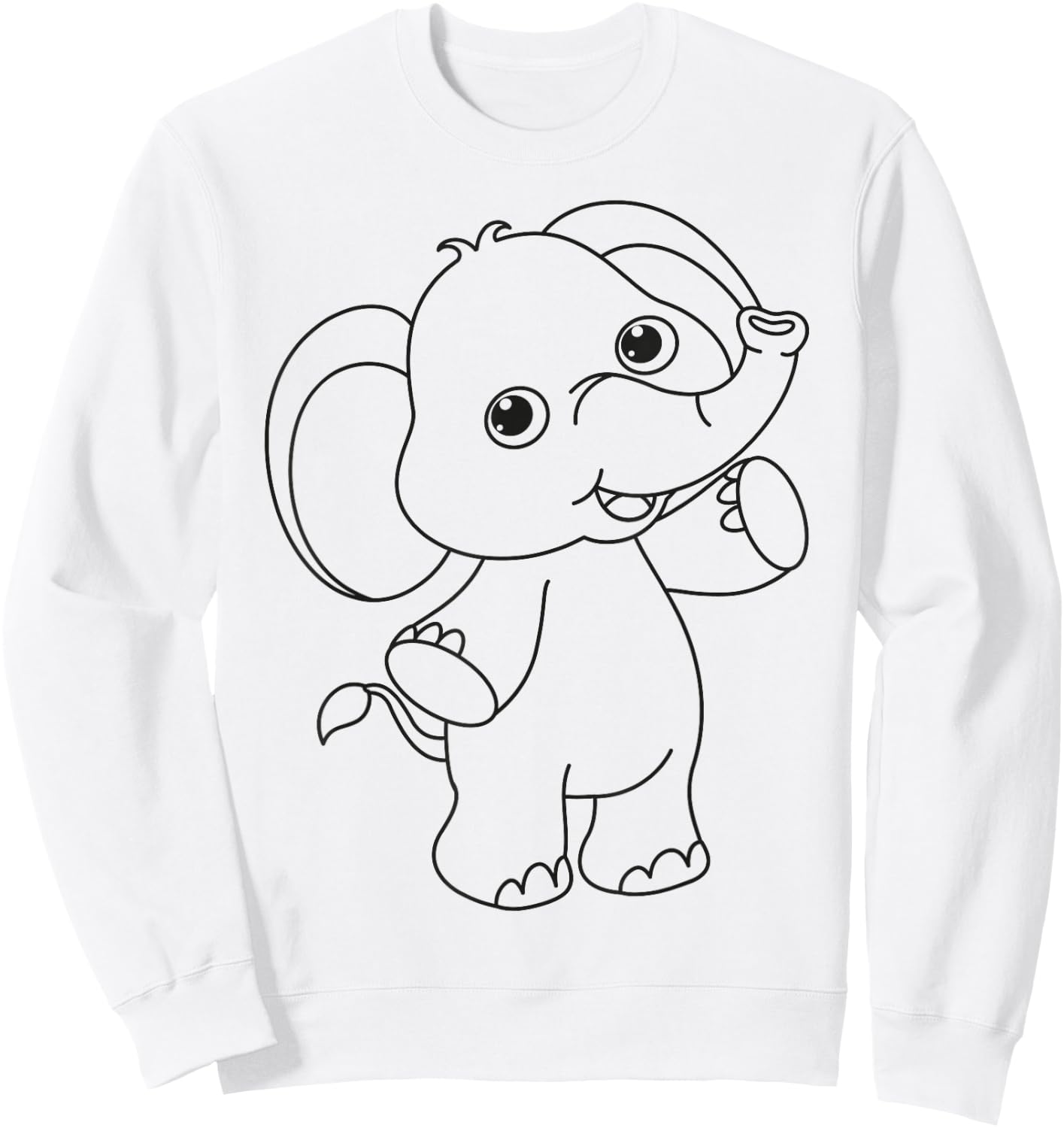 Cute elephant to paint & color for kids Sweatshirt - Sweatshirt | White