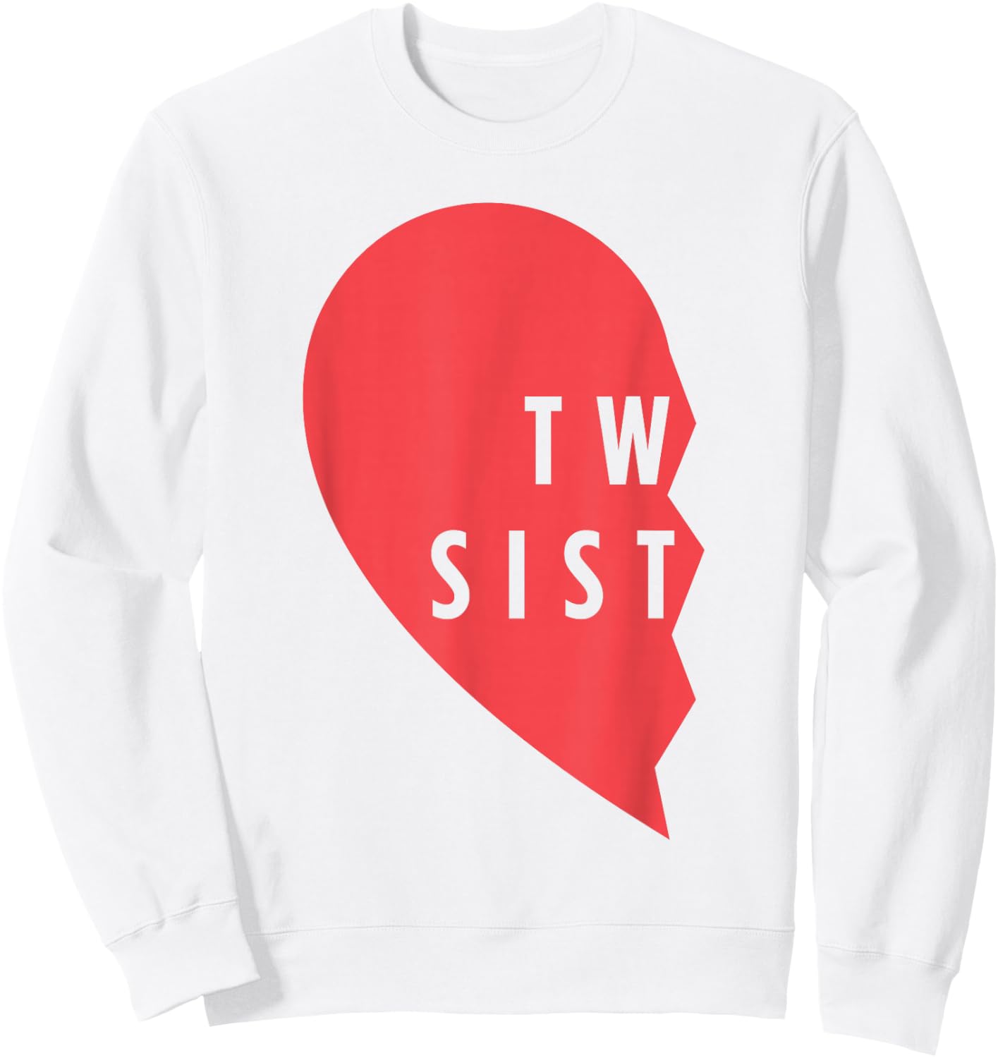 Twins Gift - Twin Sisters Heart Matching Shirt Set - #1 of 2 Sweatshirt - Sweatshirt | White