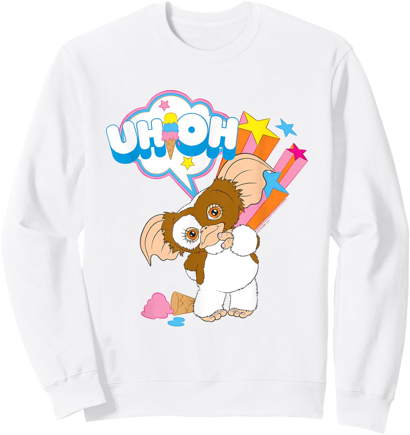 Gremlins Gizmo Uh Oh Sweatshirt - Sweatshirt | White