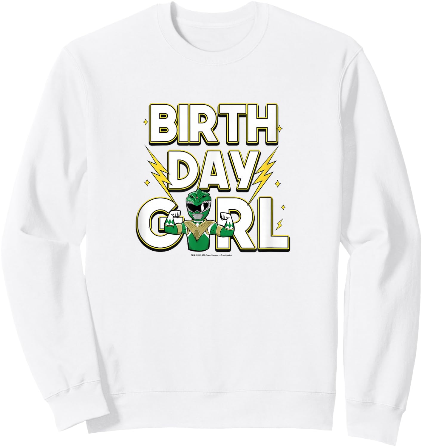 Power Rangers Birthday Girl Electrifying Green Ranger Sweatshirt - Sweatshirt | White