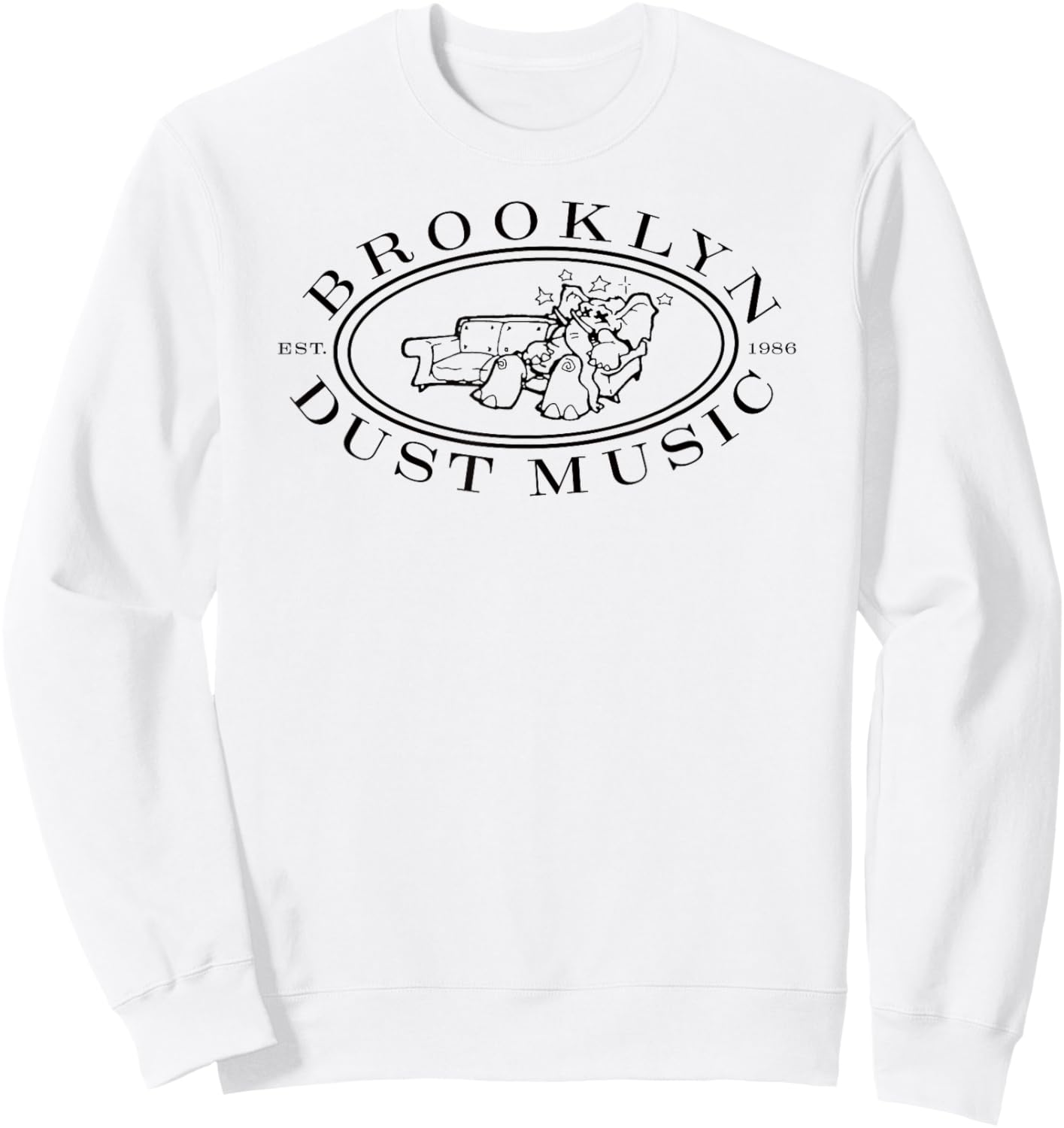 Brooklyn Dust Music Elephant Logo (Black) Sweatshirt - Sweatshirt | White