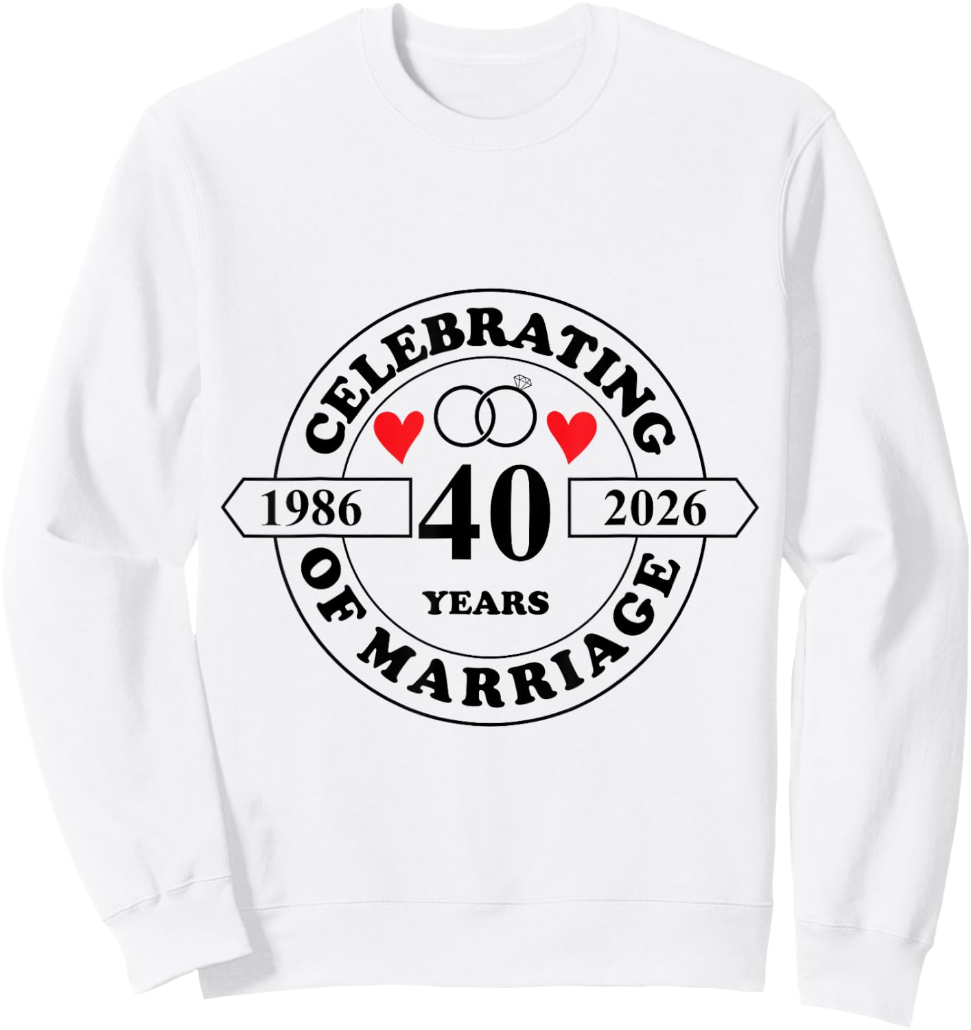 40 Years of Marriage Parents 40th Wedding Anniversary Sweatshirt - Sweatshirt | White