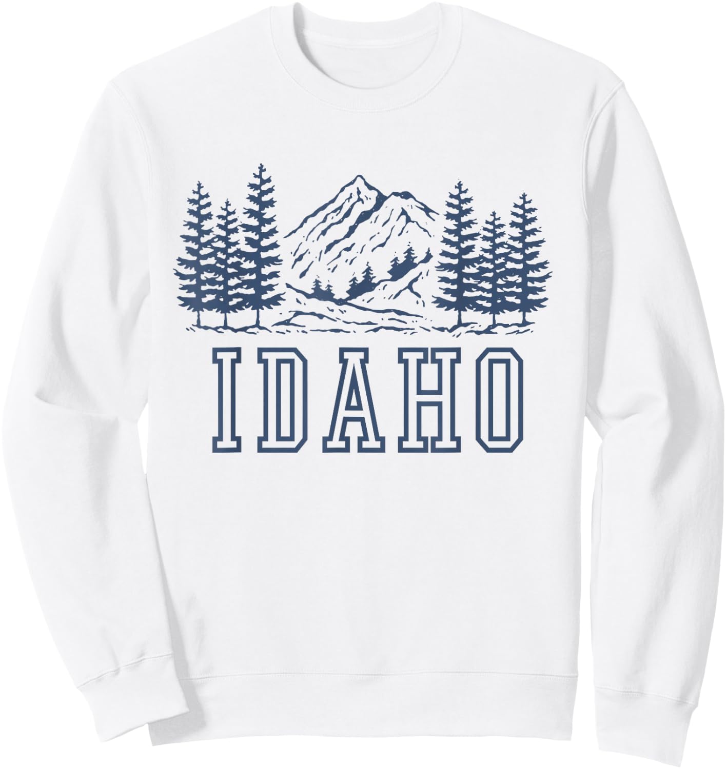 Idaho Vintage Mountain Graphic Sweatshirt - Sweatshirt | White