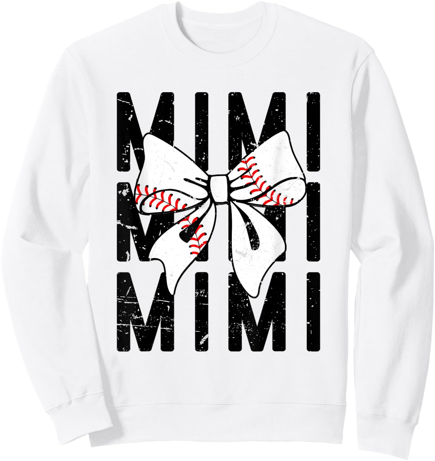 Coquette Baseball Mimi Bow Baseball Grandsons Game Sweatshirt - Sweatshirt | White