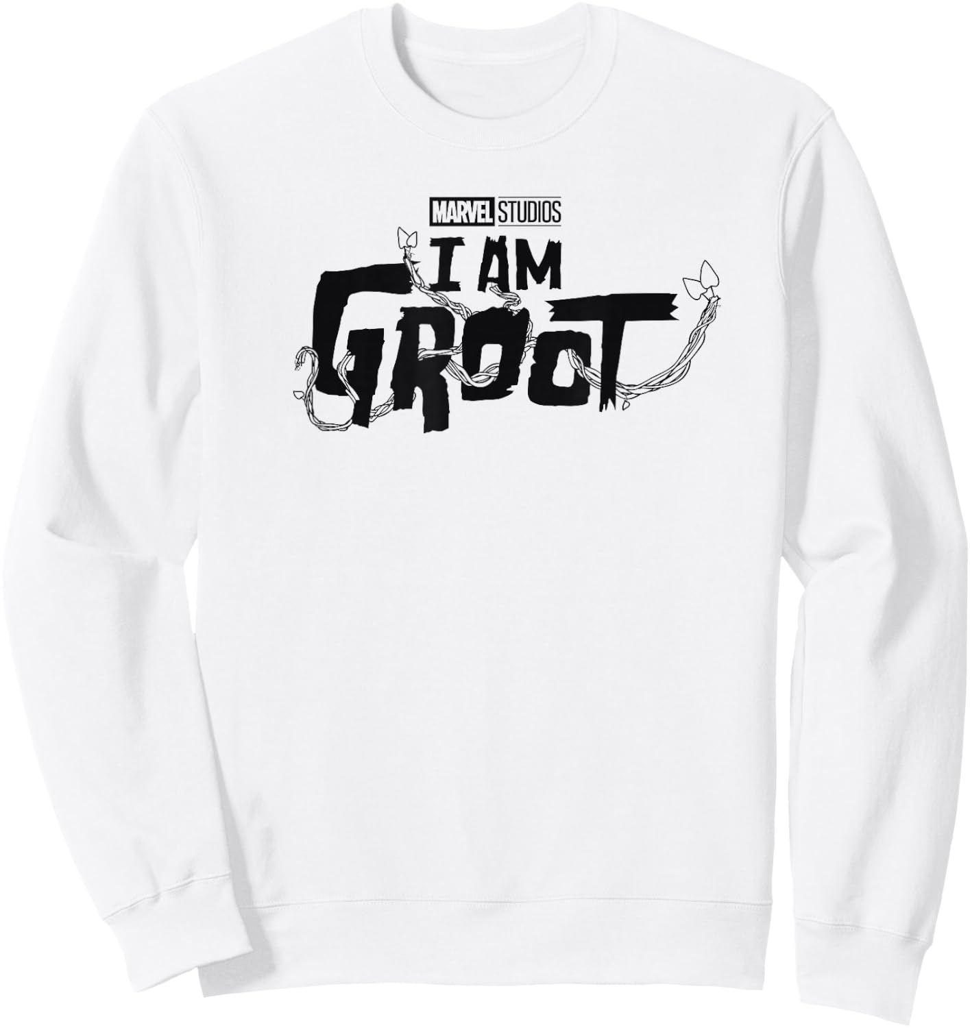 Marvel I Am Groot Simple Dark Vine Logo Sweatshirt - Sweatshirt | White
