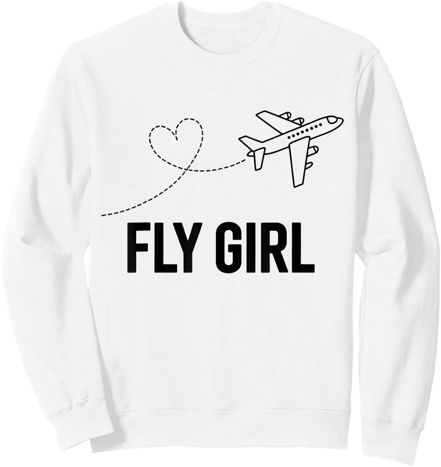 Plane Airplane Flying Aircraft Aviation Fly Girl Sweatshirt - Sweatshirt | White