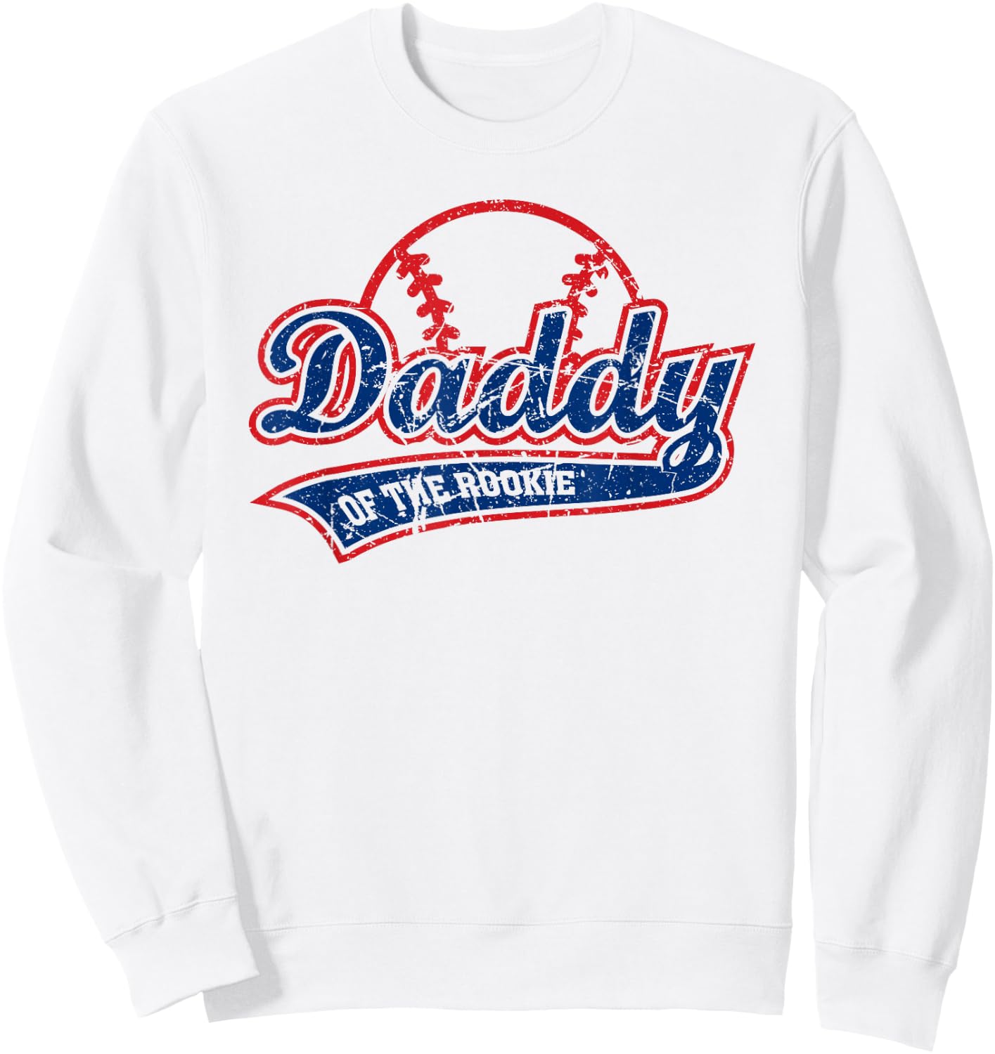 Funny Vintage Baseball Daddy of the Rookie Sweatshirt - Sweatshirt | White