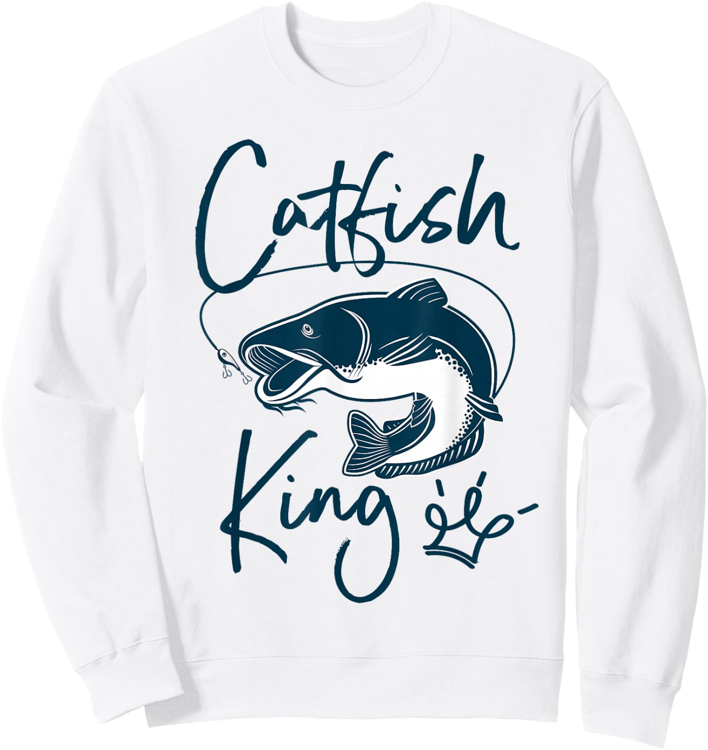 Cute catfish King design - catfish farmer Gift Sweatshirt - Sweatshirt | White