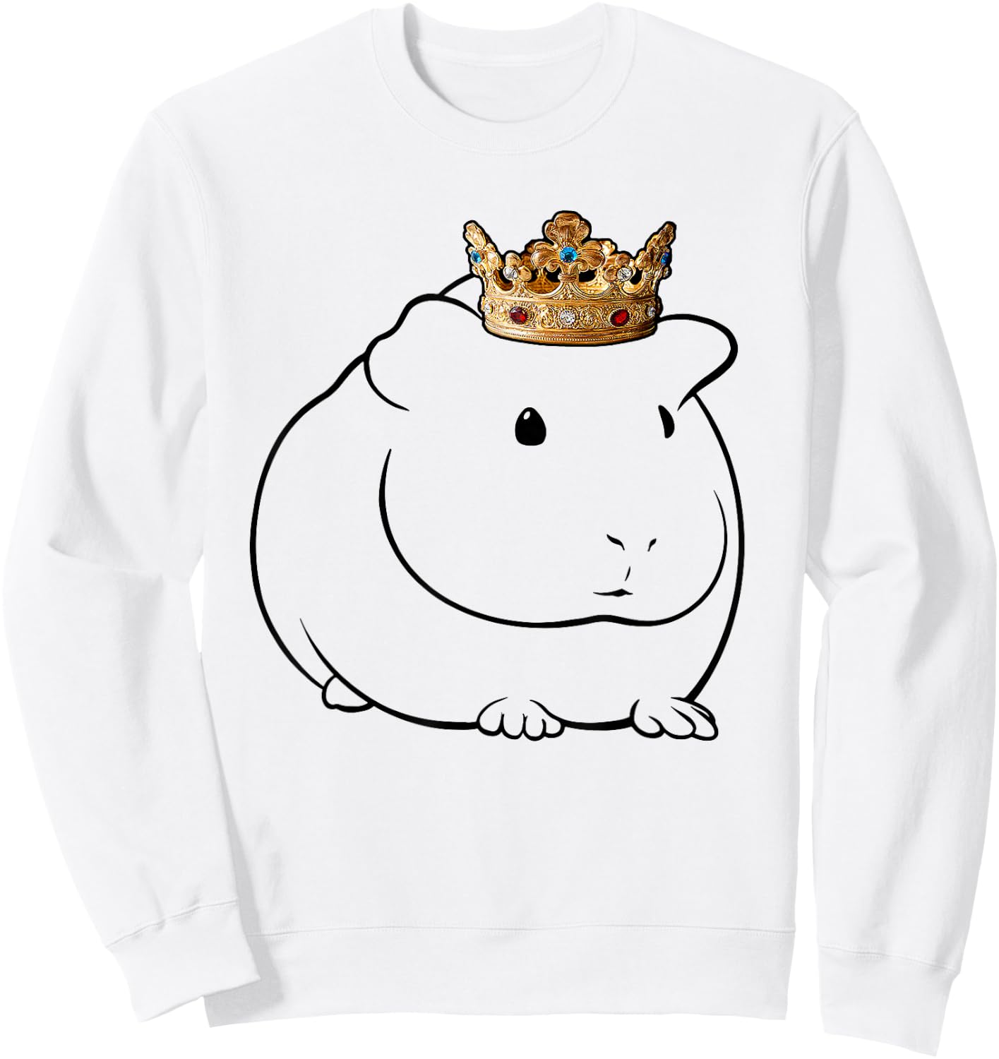 Guinea Pig Wearing Crown Sweatshirt - Sweatshirt | White