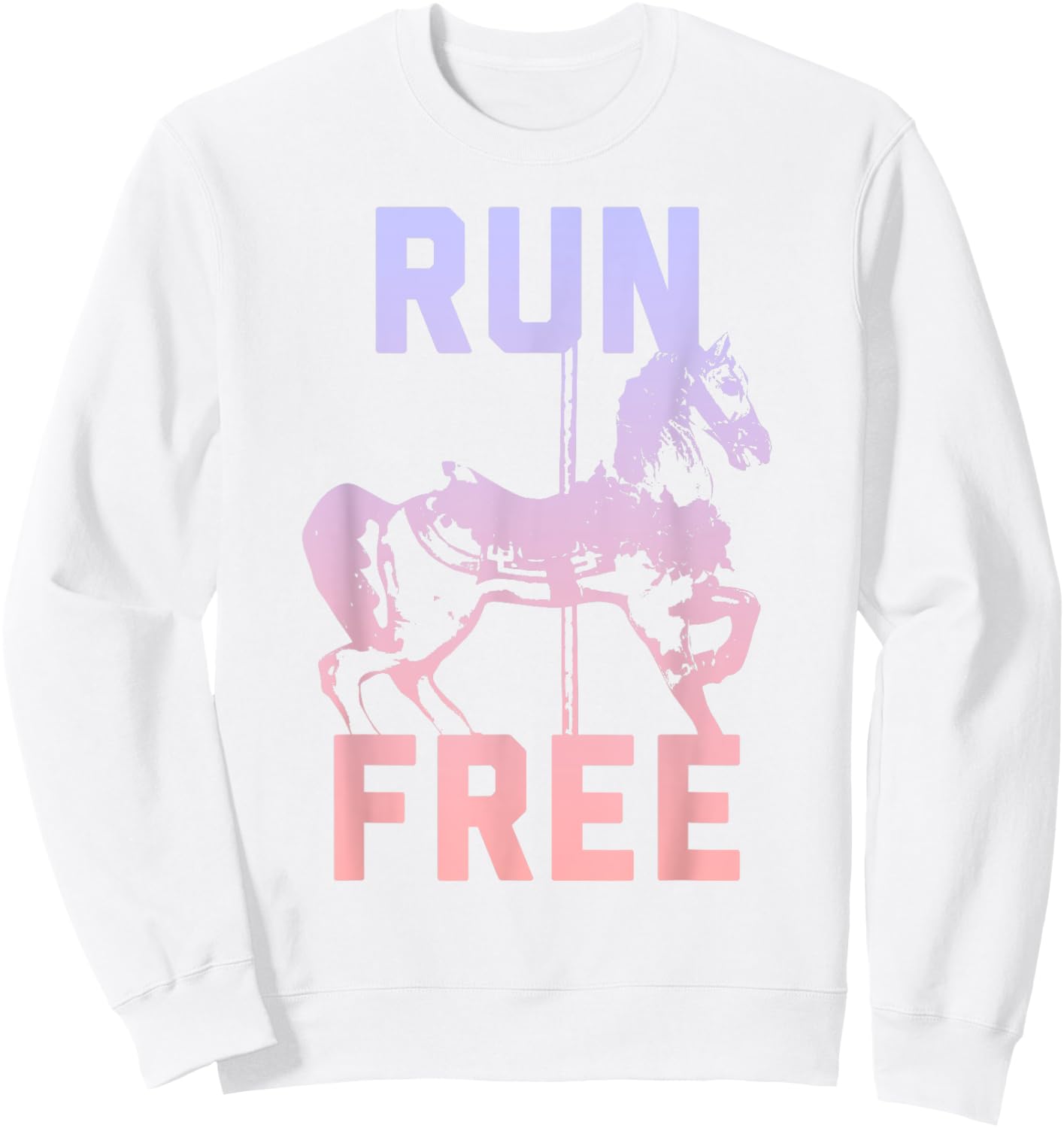 Trendy Run Free Carousel Horse Sweatshirt - Sweatshirt | White