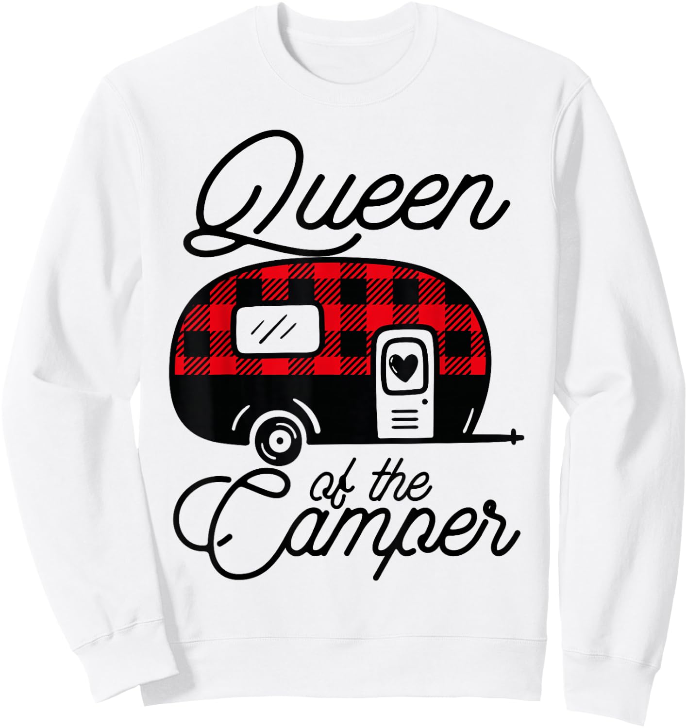 Queen of the Camper Buffalo Women Camper Camping Traveler Sweatshirt - Sweatshirt | White