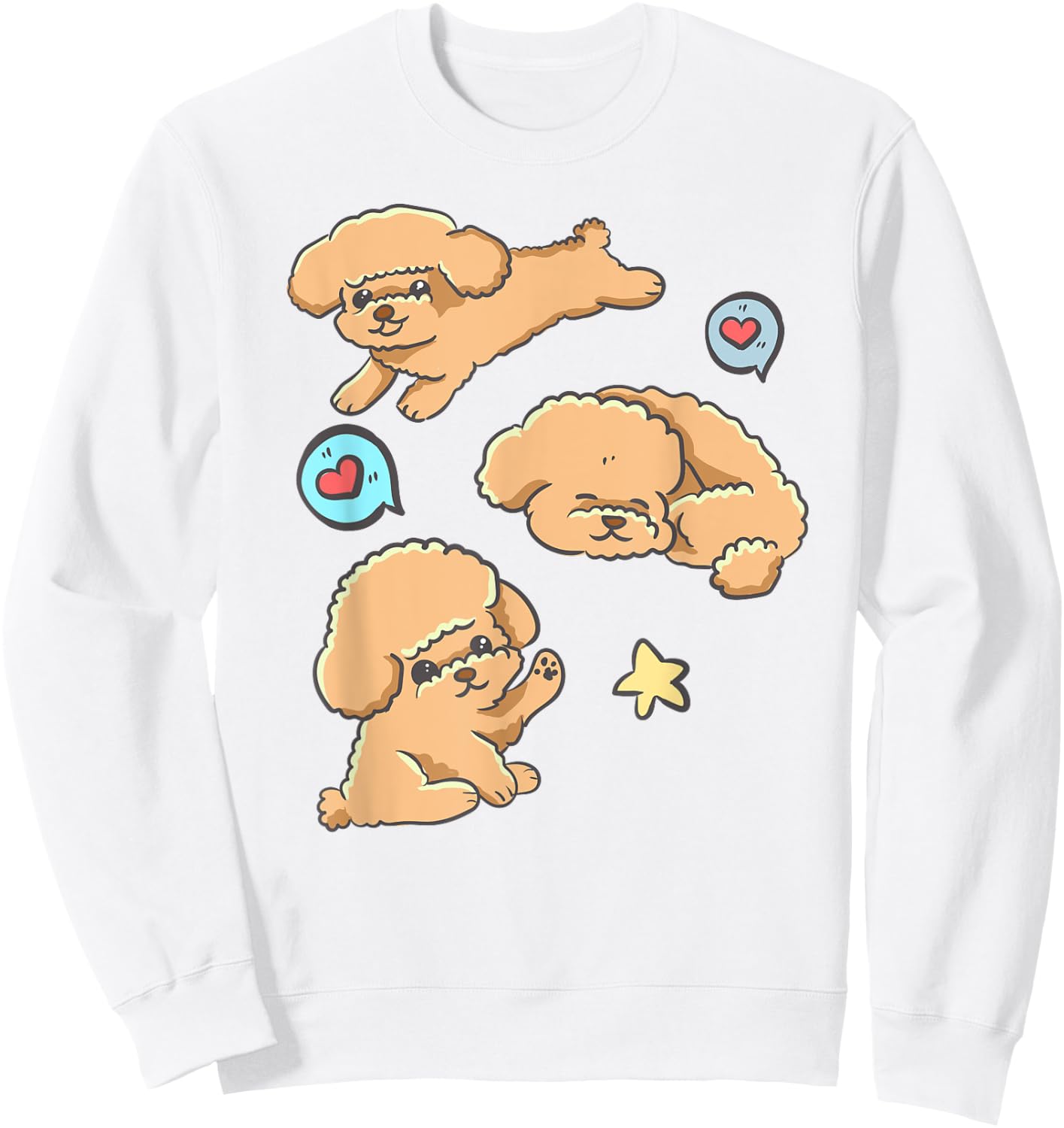 Poodle Puppy Dog - Cute Kawaii Anime Kawaii Japan Men Women Kids Sweatshirt - Sweatshirt | White