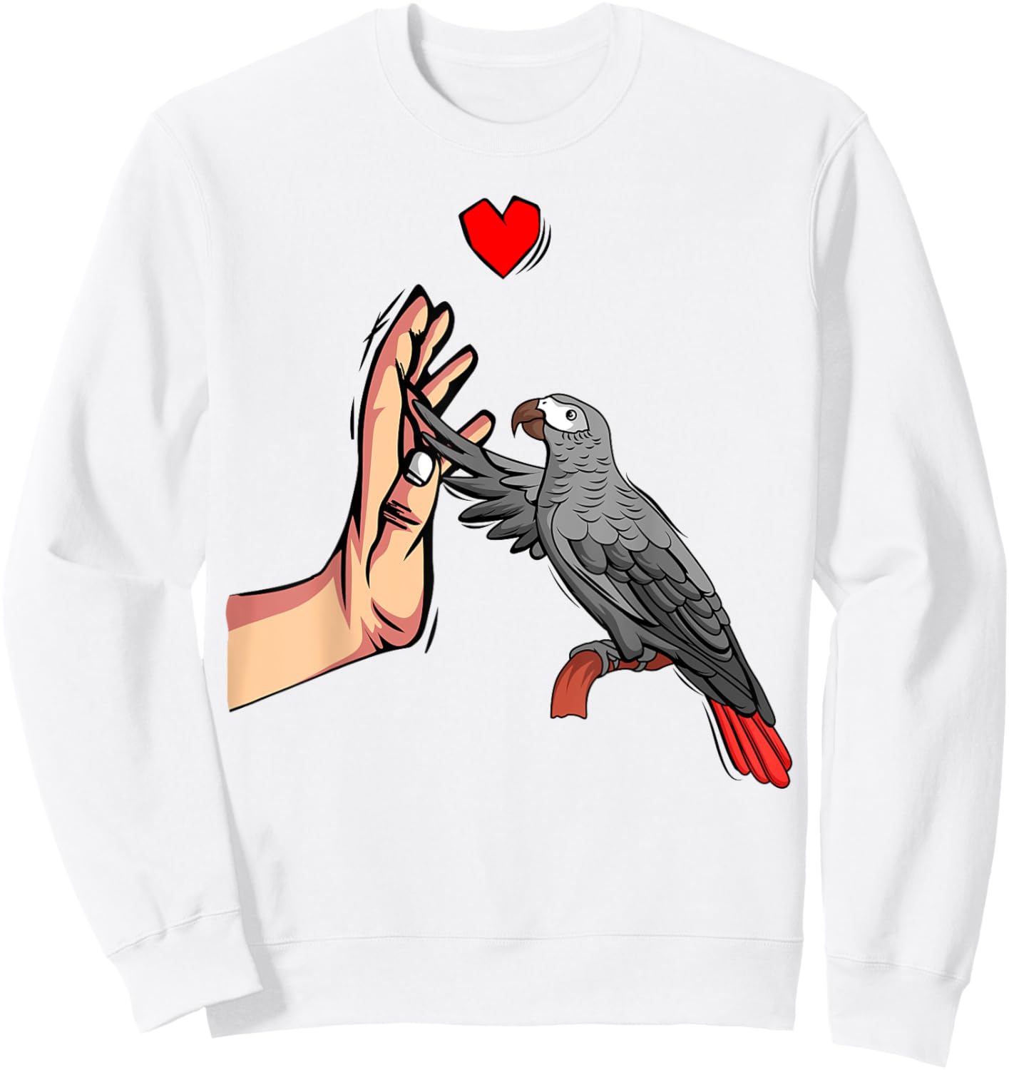 African Grey Parrot Love funny Sweatshirt - Sweatshirt | White