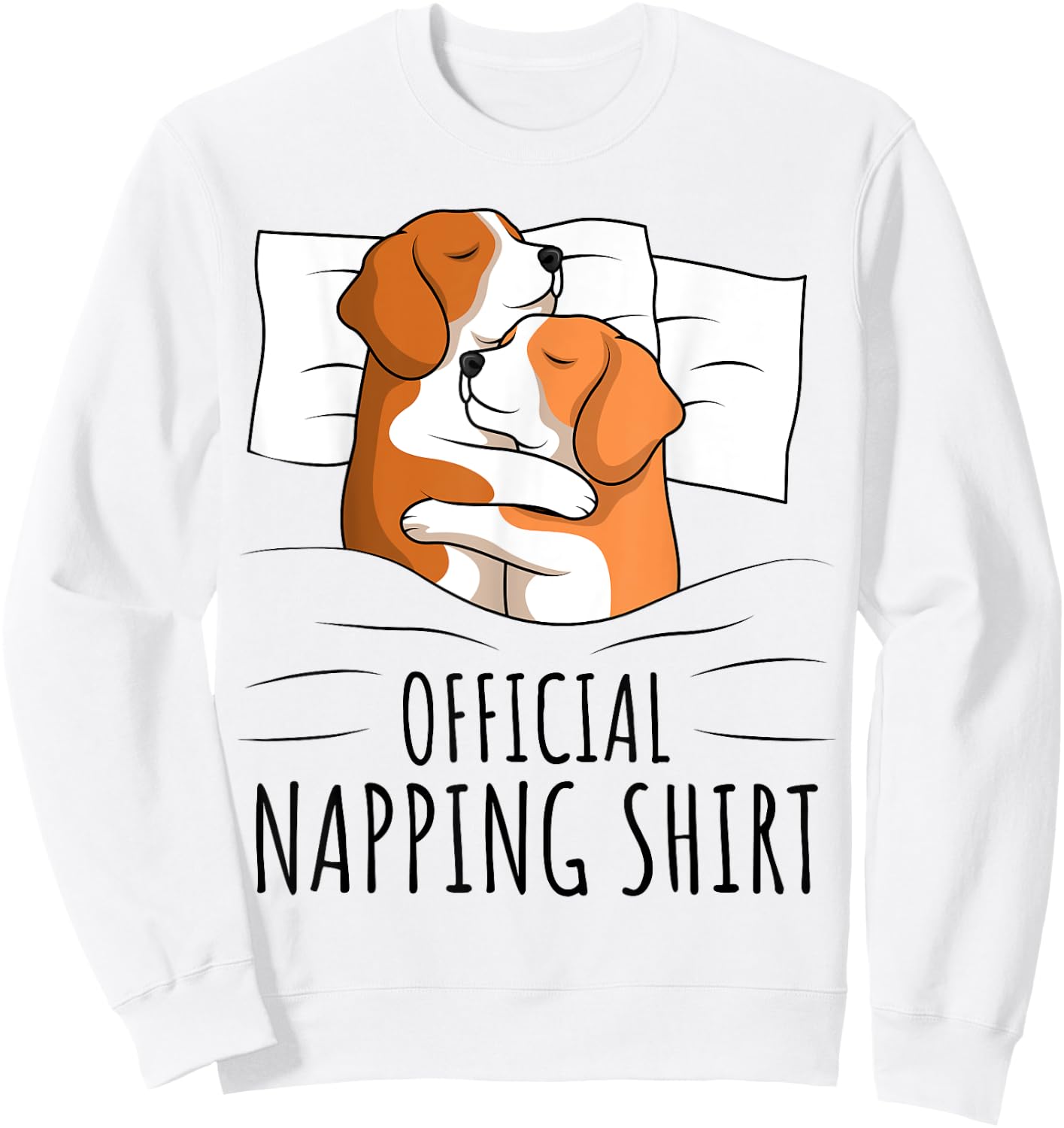 Sleeping Beagle Dog Lover Official Napping Sweatshirt - Sweatshirt | White
