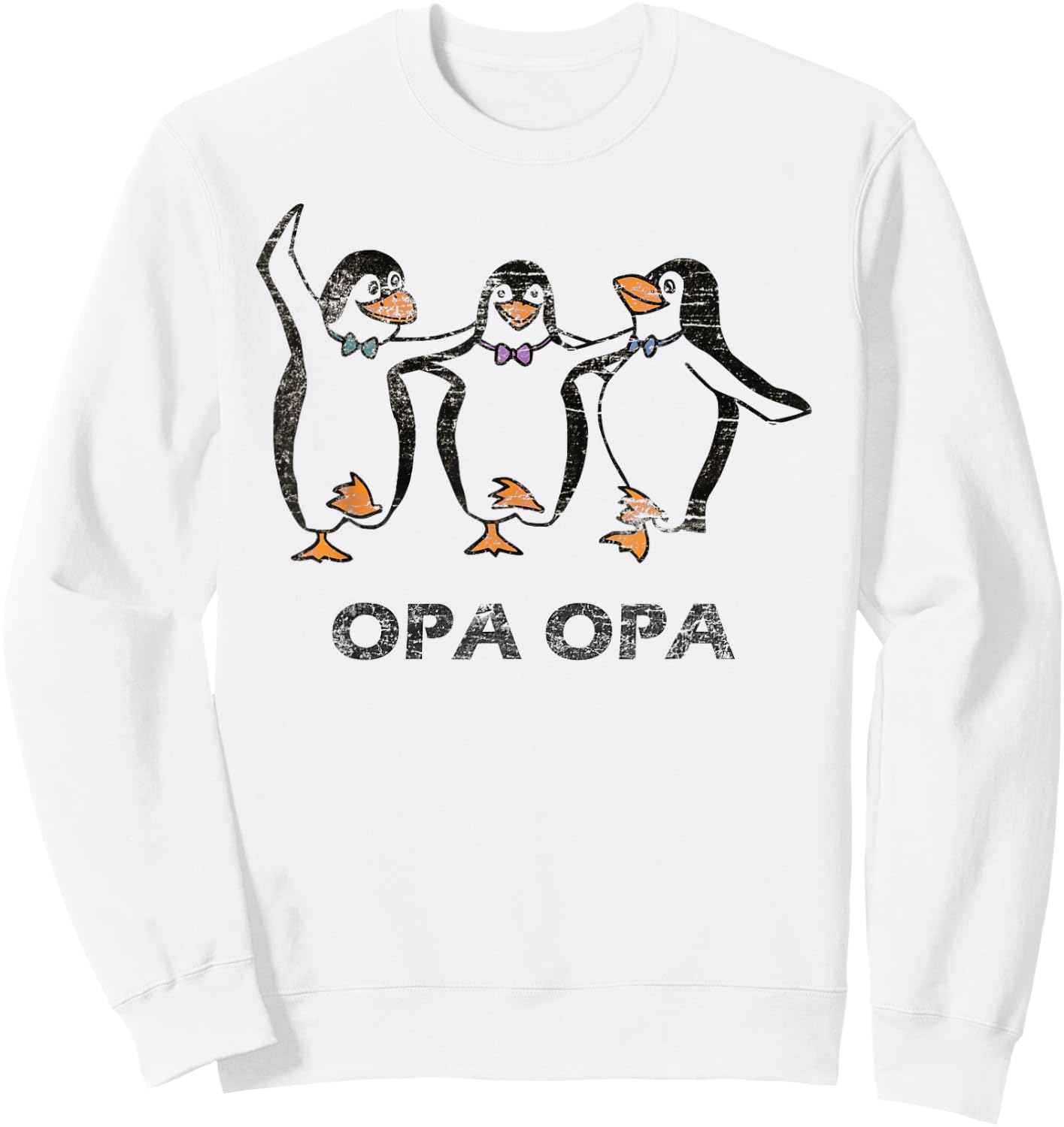 Penguins Dancing Greek Dance Sirtaki Grandpa Dancing Gift Sweatshirt - Sweatshirt | White
