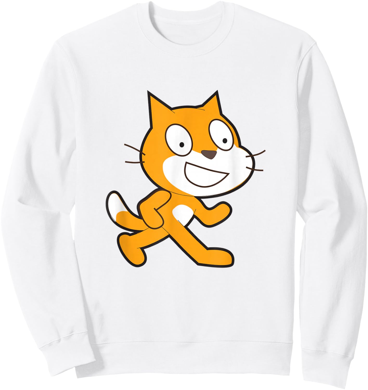 Scratch Programming Language Official Mascot Cat Sweatshirt - Sweatshirt | White