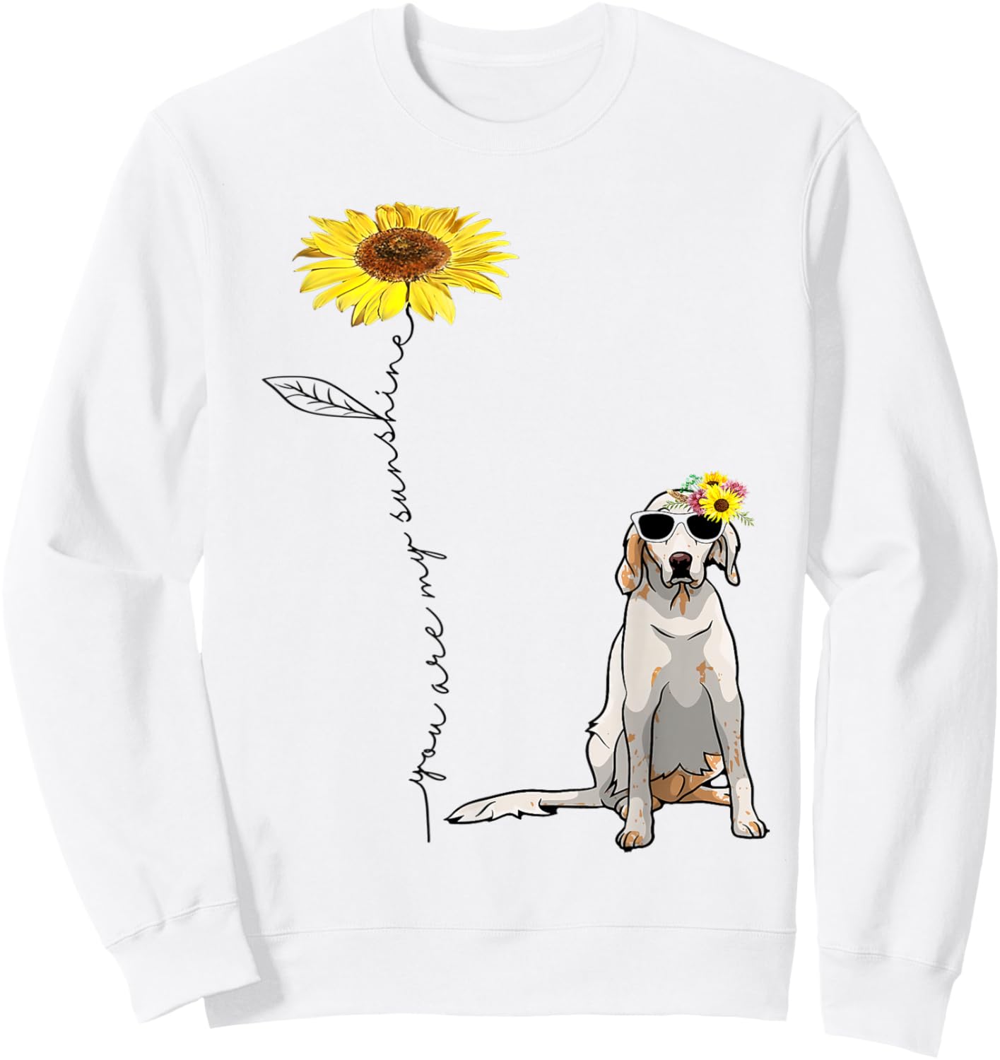 Sunflower and English Setter Sweatshirt - Sweatshirt | White