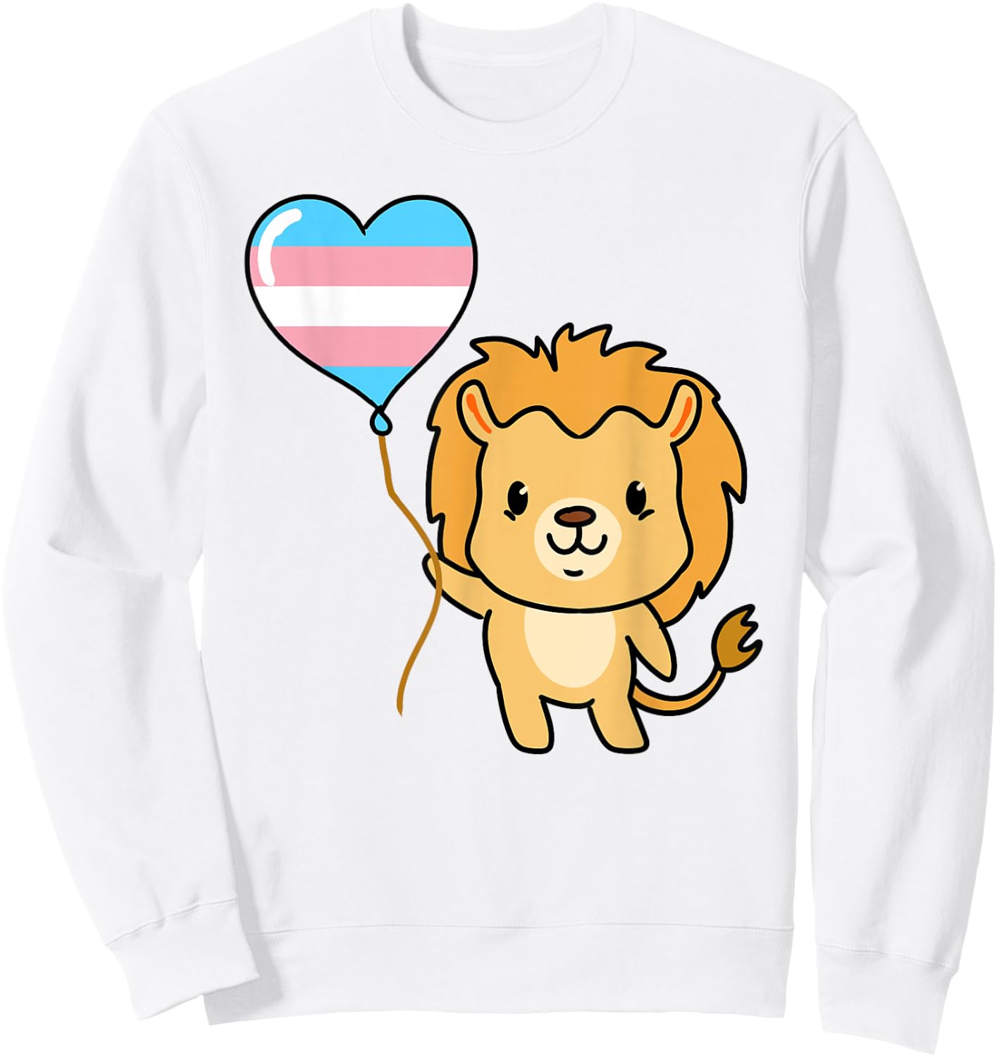 Lion Balloon Trans Pride Sweatshirt - Sweatshirt | White