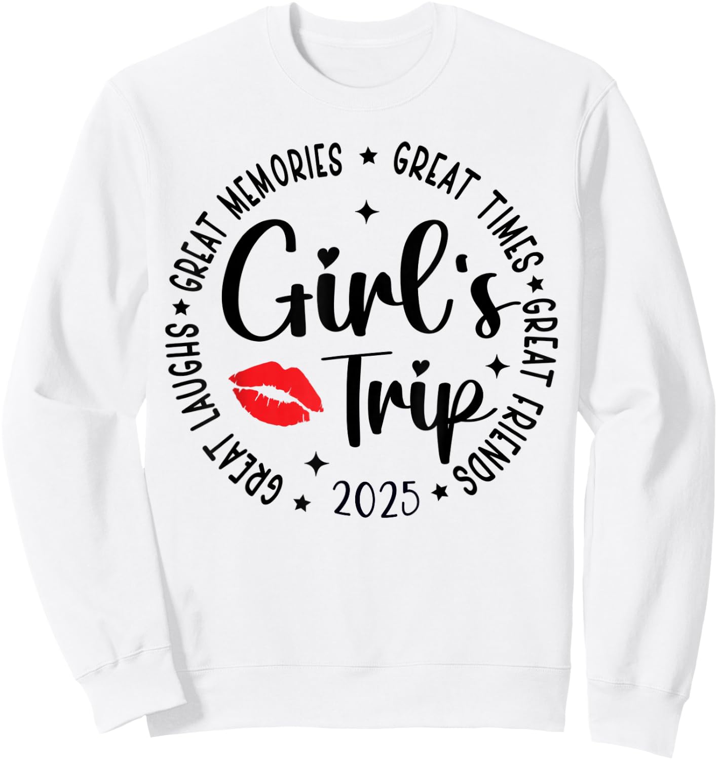 Girls Trip 2025 Weekend Vacation Matching Group Sweatshirt - Sweatshirt | White