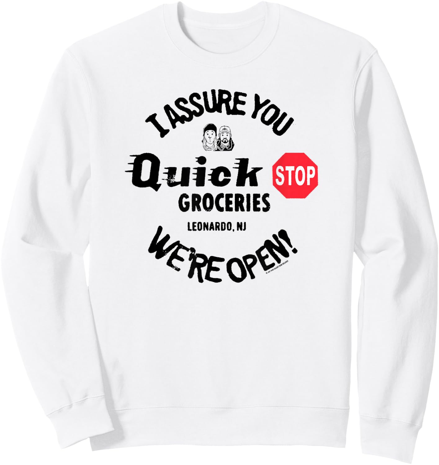 Jay and Silent Bob Quick Stop Groceries Sign Sweatshirt - Sweatshirt | White