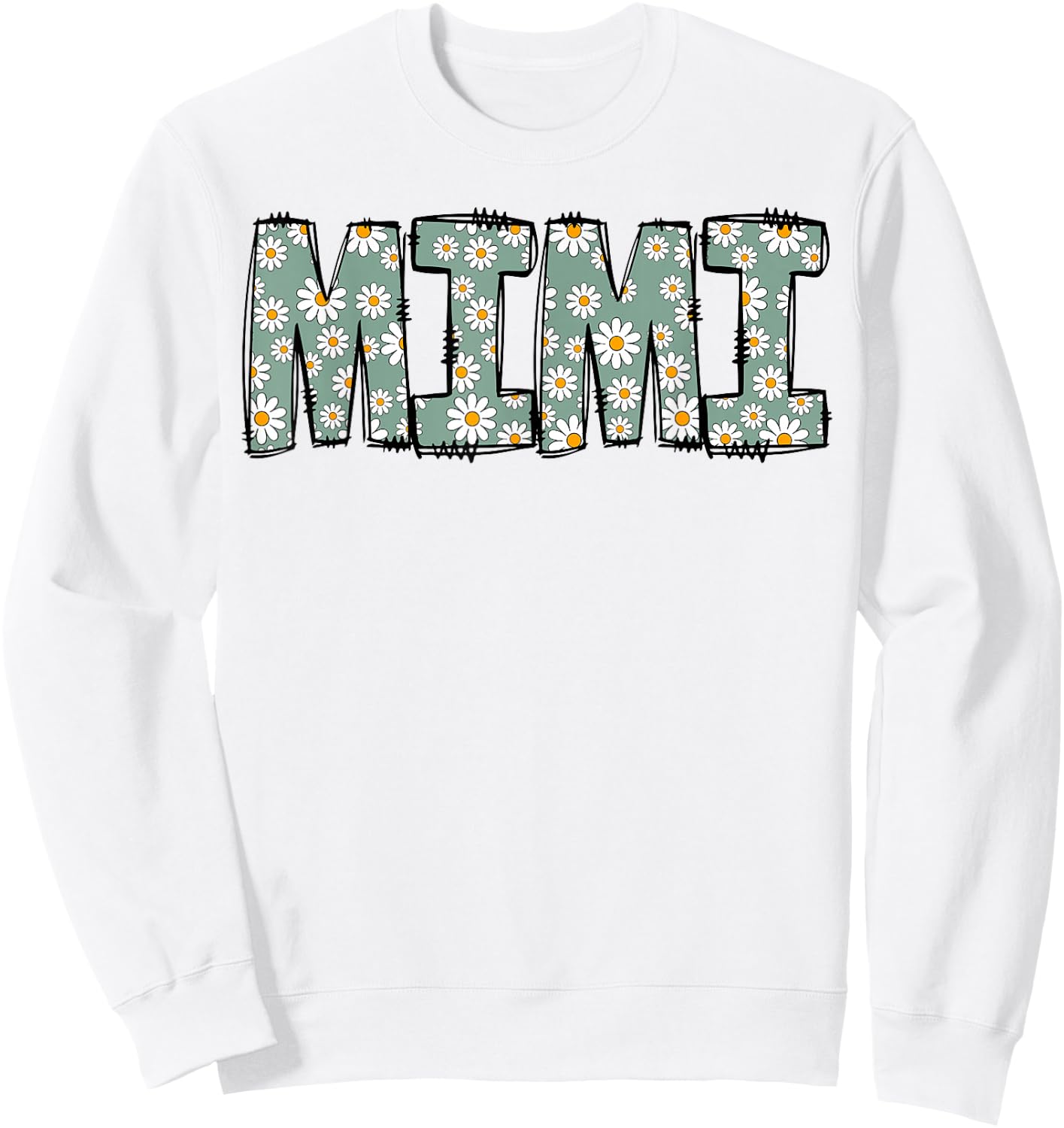Retro Mimi Colorful Flowers Groovy Daisy Flower Sweatshirt - Sweatshirt | White