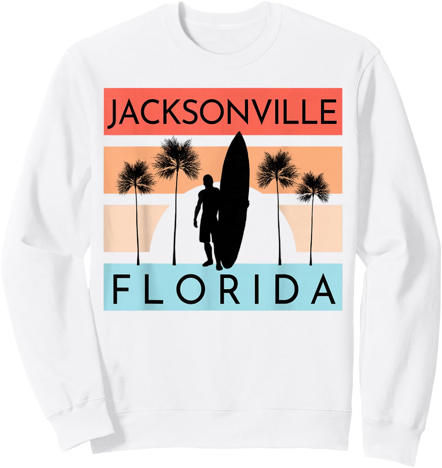 Jacksonville Florida Beach Surfing Summer Vacation Sweatshirt - Sweatshirt | White