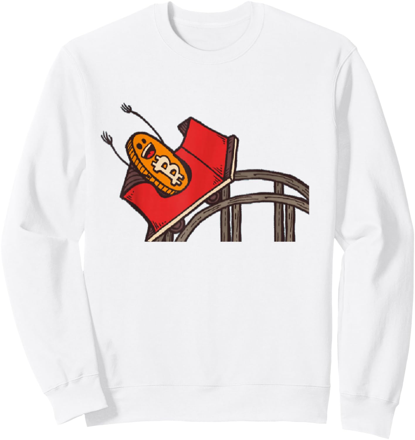 Funny Bitcoin Rollercoaster | Cryptocurrency Sweatshirt - Sweatshirt | White