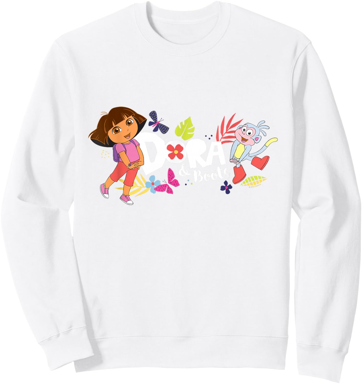 Dora the Explorer with Boots and Butterflies Sweatshirt - Sweatshirt | White
