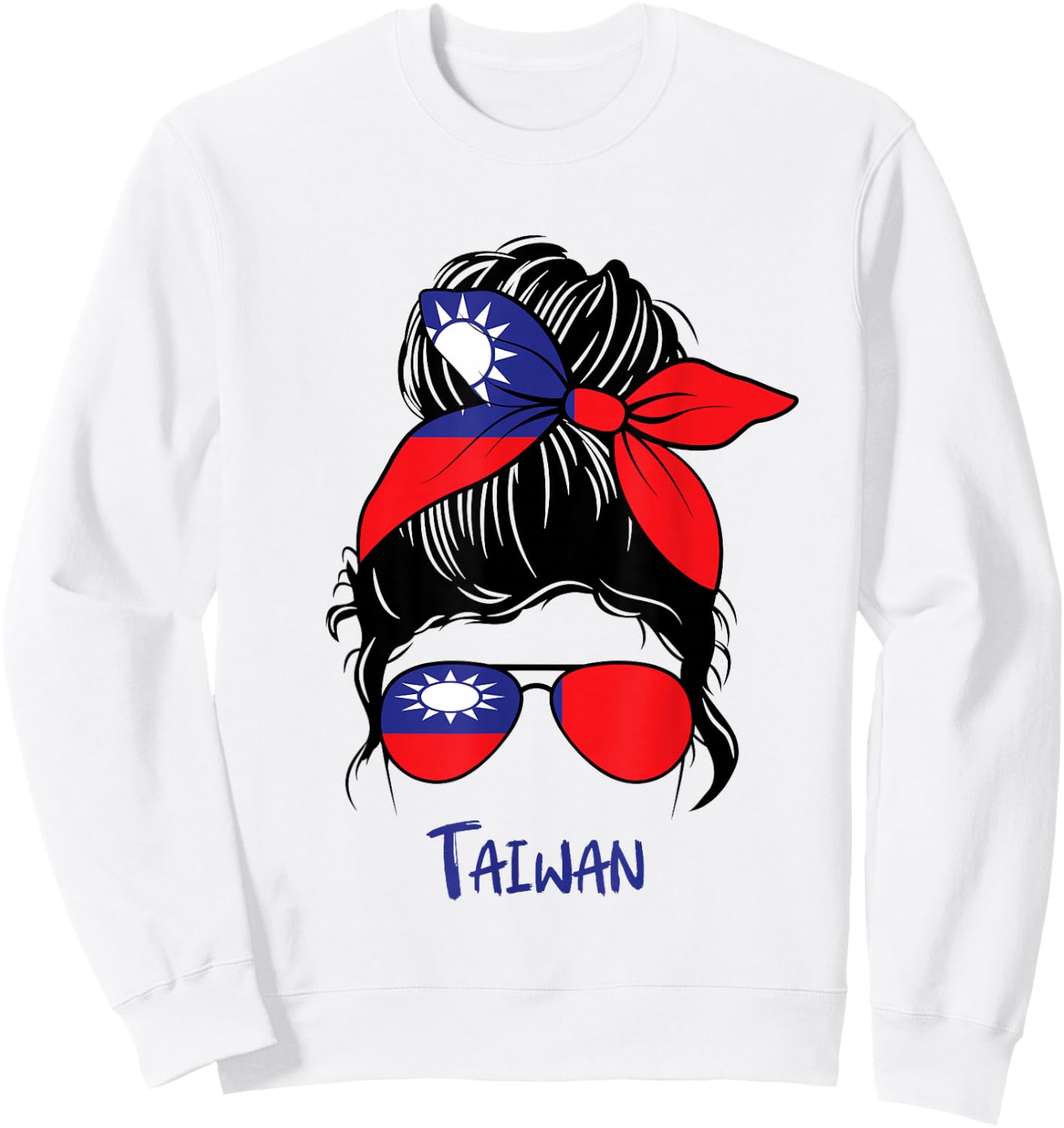Taiwanese Girl Taiwan girl Taiwan woman flag Sweatshirt - Sweatshirt | White