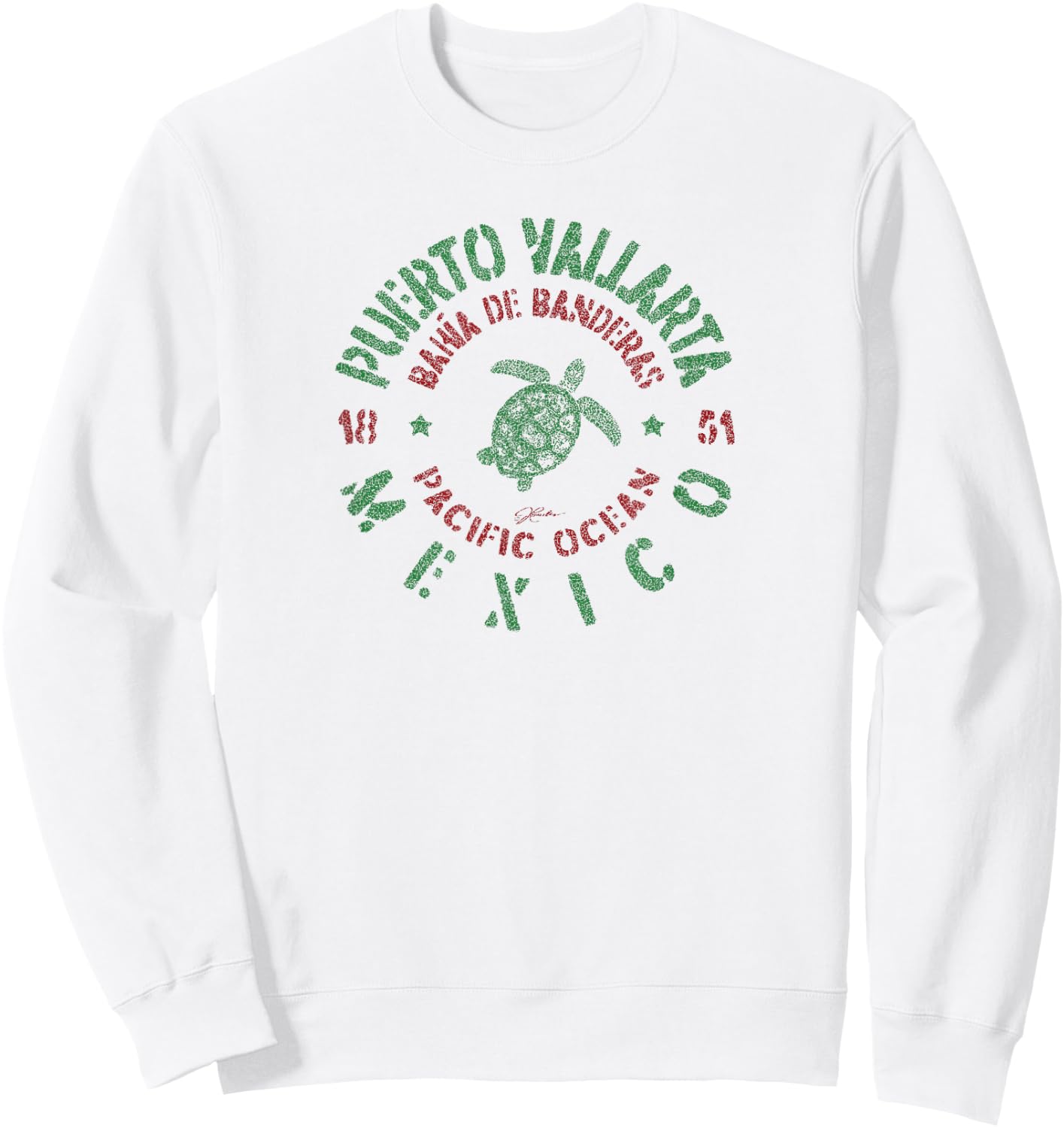 JCombs: Puerto Vallarta, Mexico, with Sea Turtle Sweatshirt - Sweatshirt | White