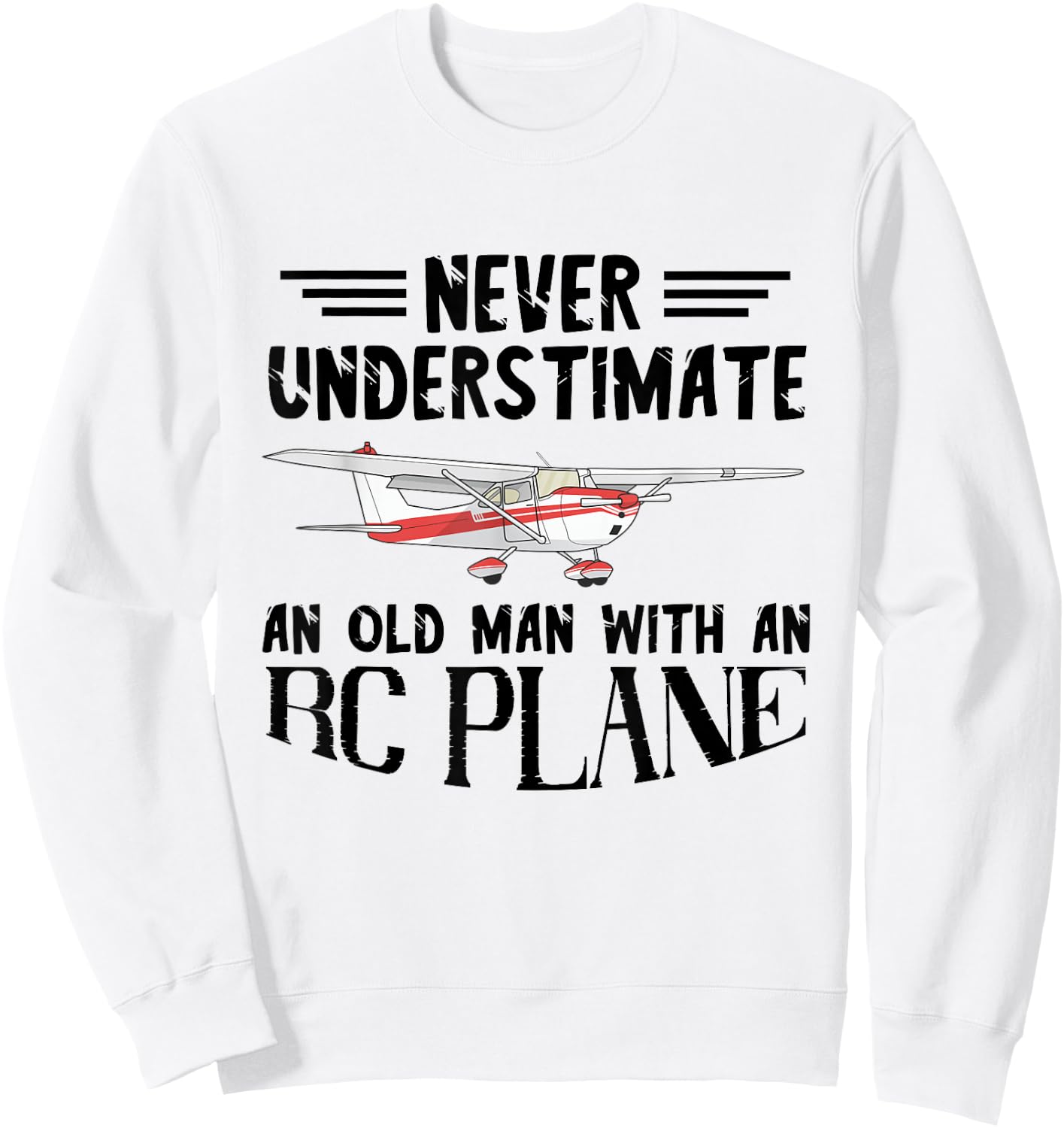 RC Aeroplane Old Man with Many RC Planes Remote Controlled Pilot Sweatshirt - Sweatshirt | White