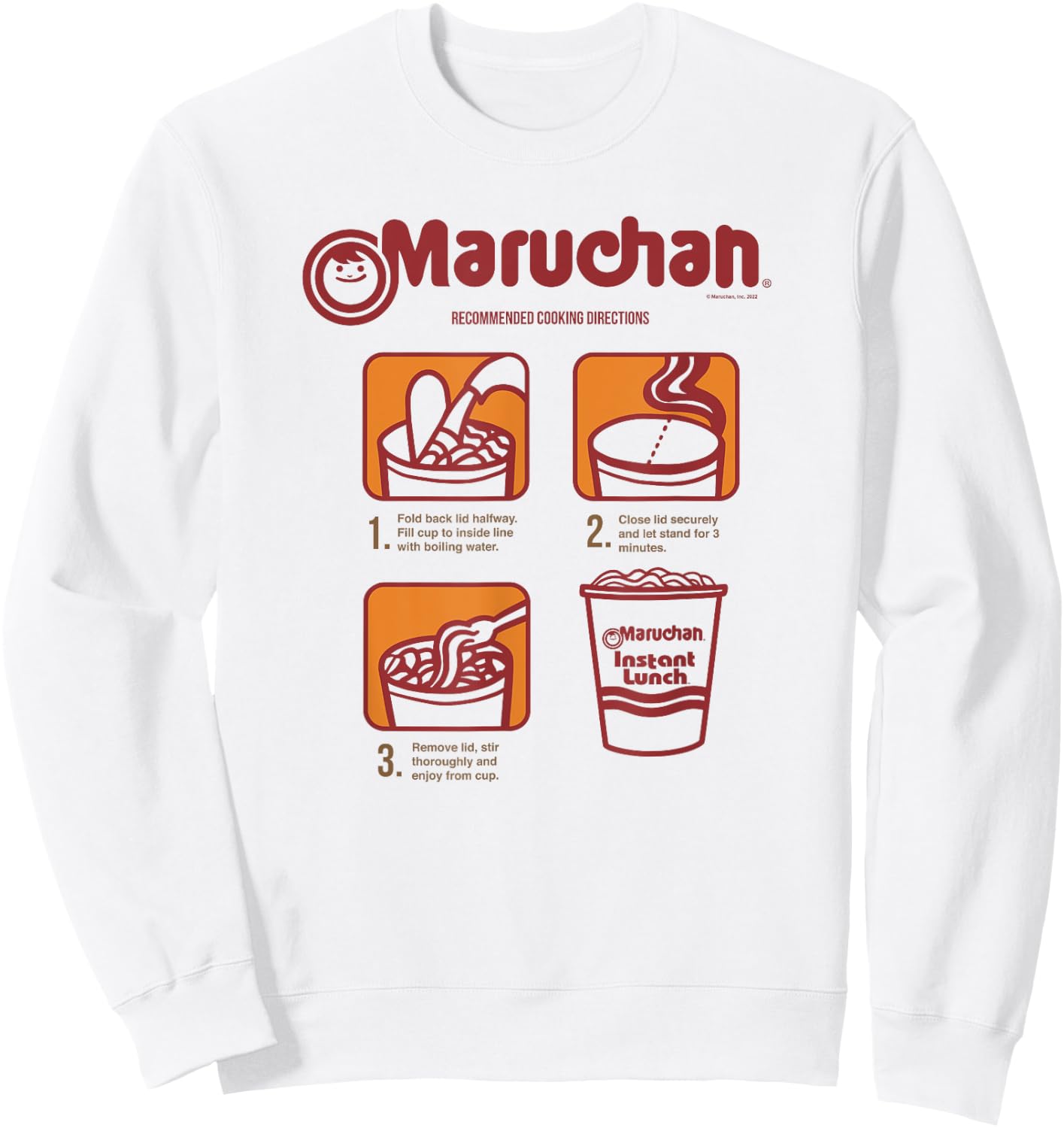 Maruchan Recommended Cooking Directions Poster Sweatshirt - Sweatshirt | White